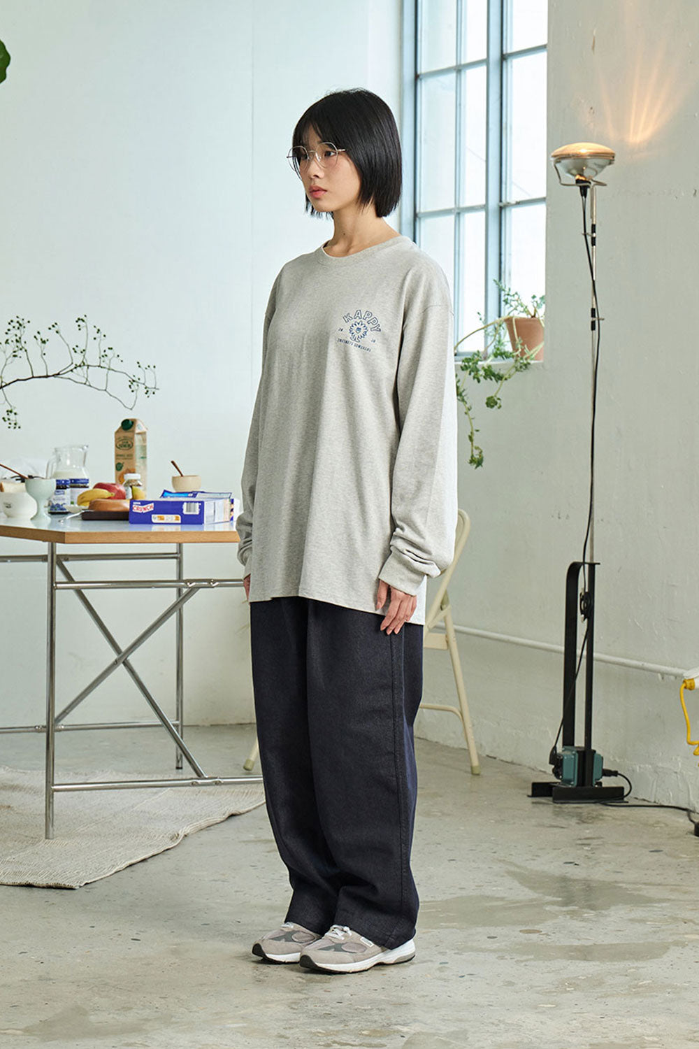 Pantaloni Two Tuck Wide Denim Deep Indigo