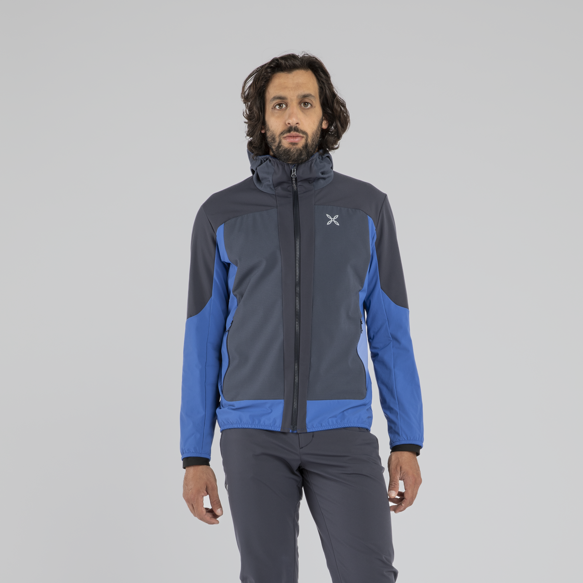 Giacca Dolomiti Wind Hooded Uomo Black/Steel Blue