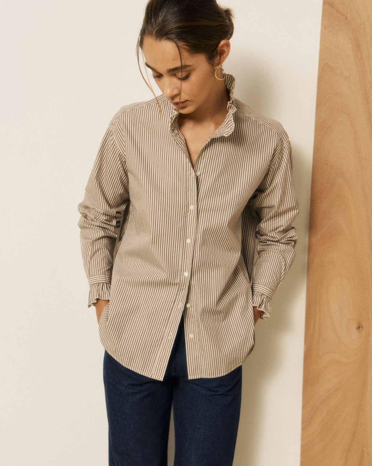 Camicia Chana Donna Brown/Ecru