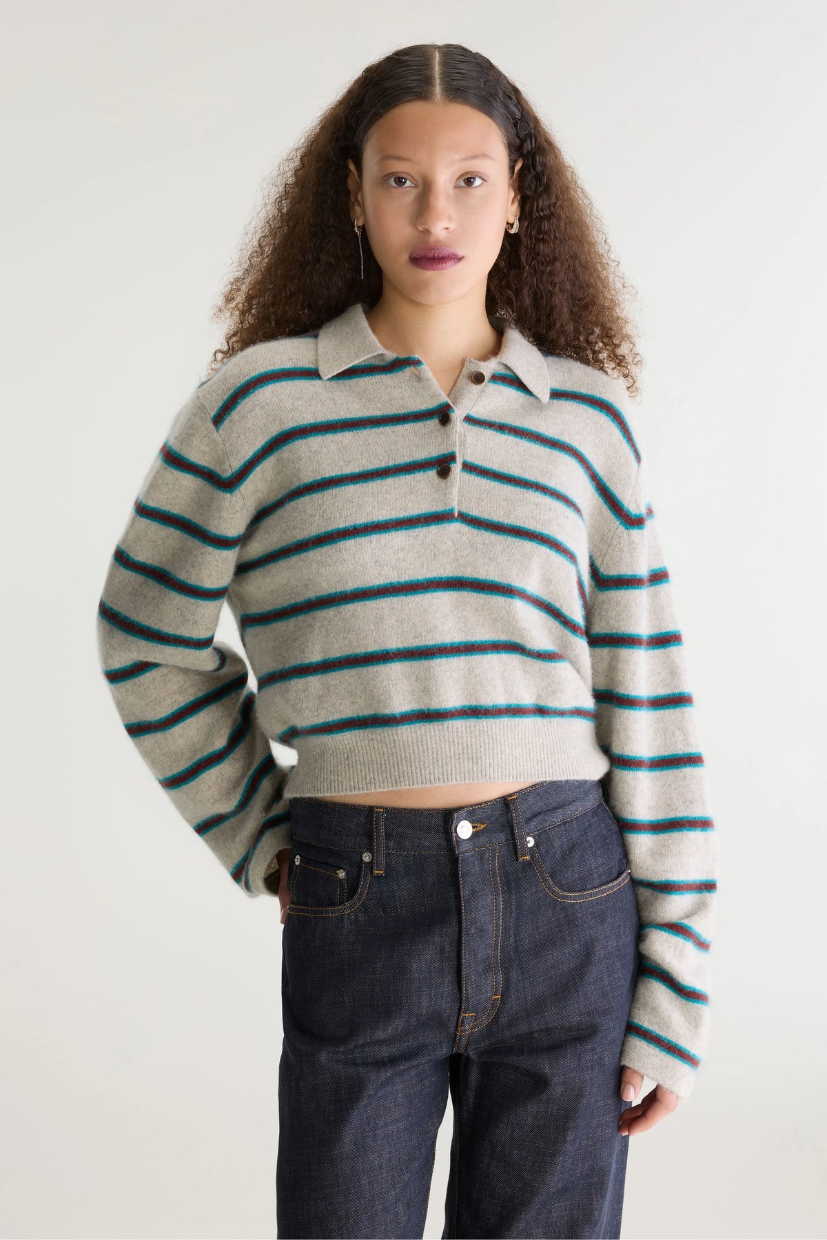 Frau Dussyr Pullover Atlantis/Grenat/Light Grey