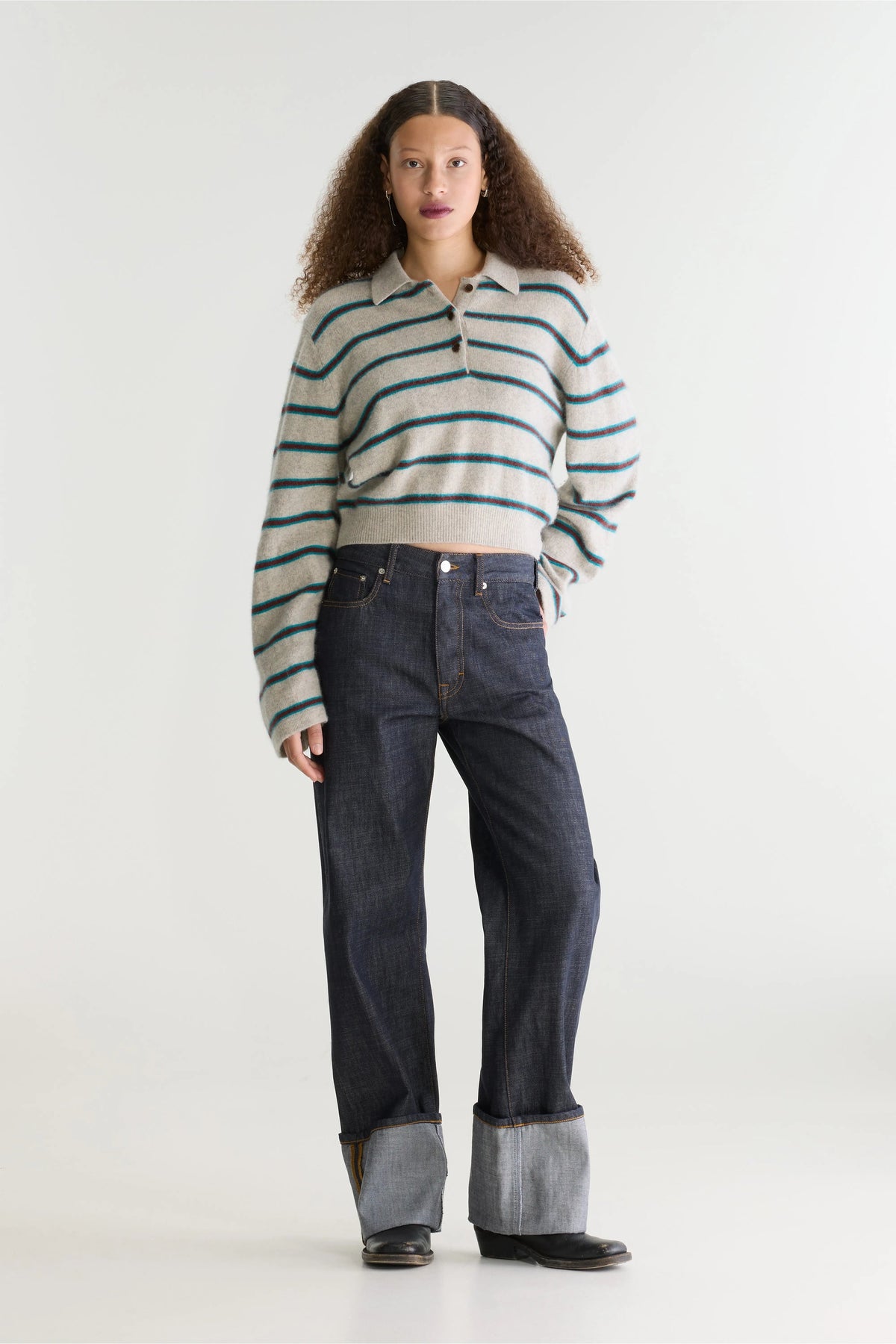 Frau Dussyr Pullover Atlantis/Grenat/Light Grey