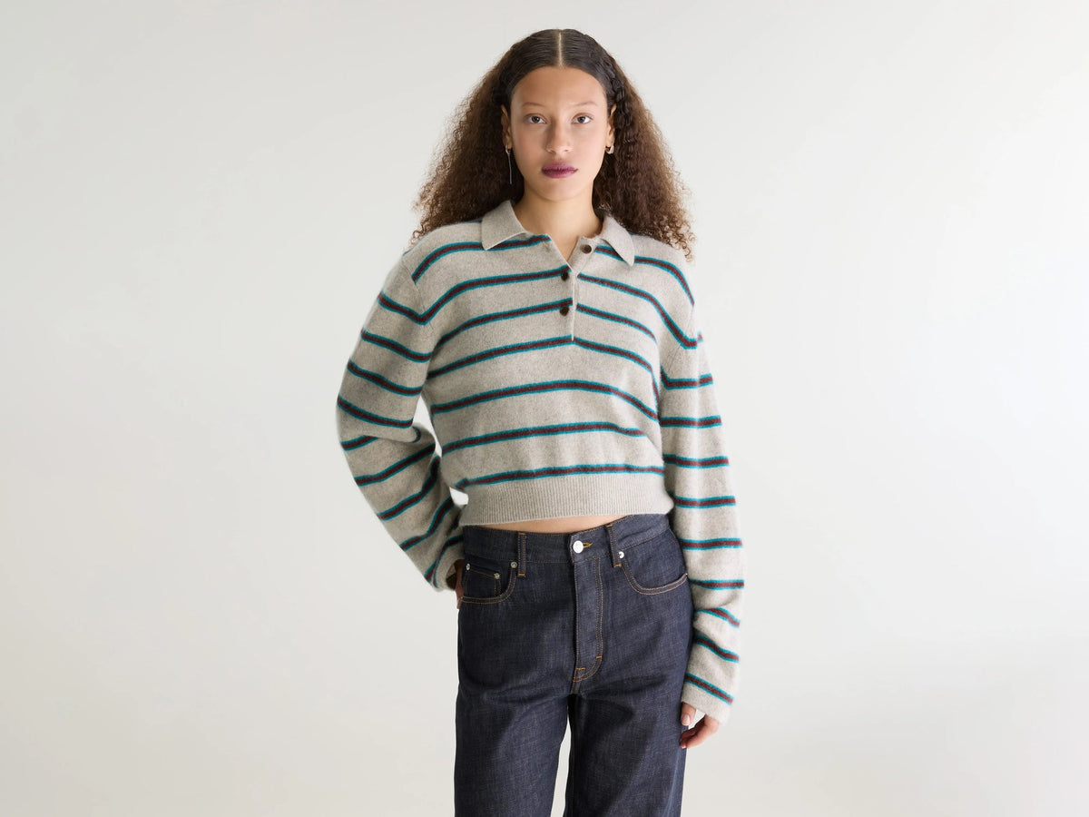 Frau Dussyr Pullover Atlantis/Grenat/Light Grey