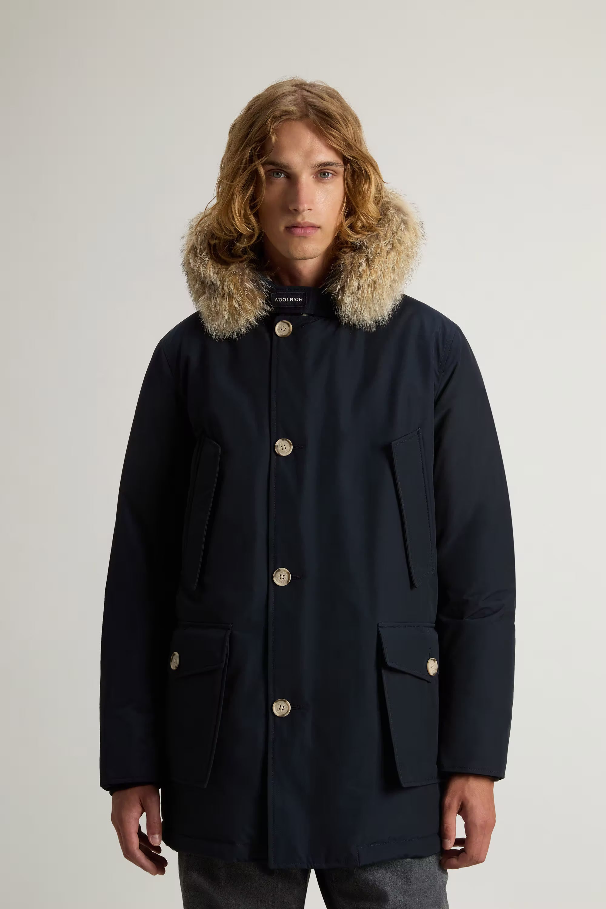 Mann Arctic Detachable Fur Parka Melton Blue