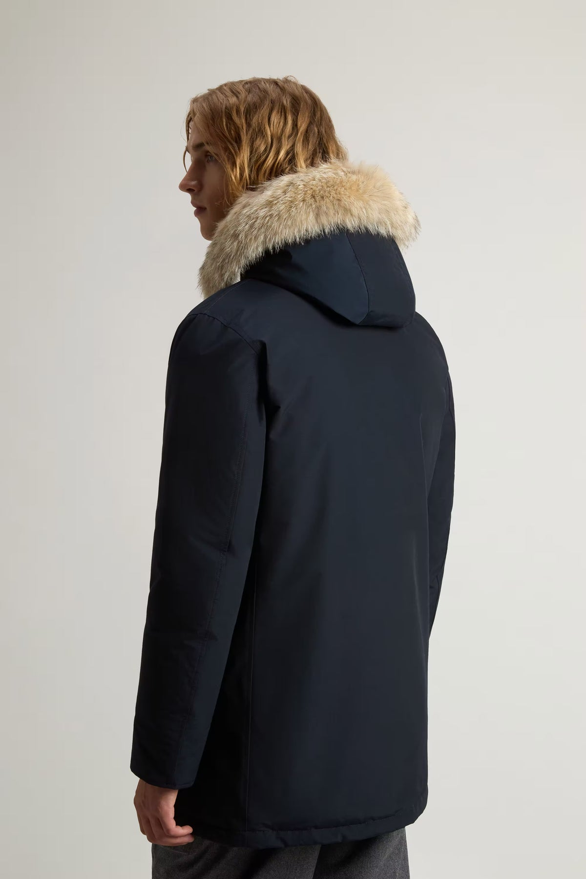 Mann Arctic Detachable Fur Parka Melton Blue