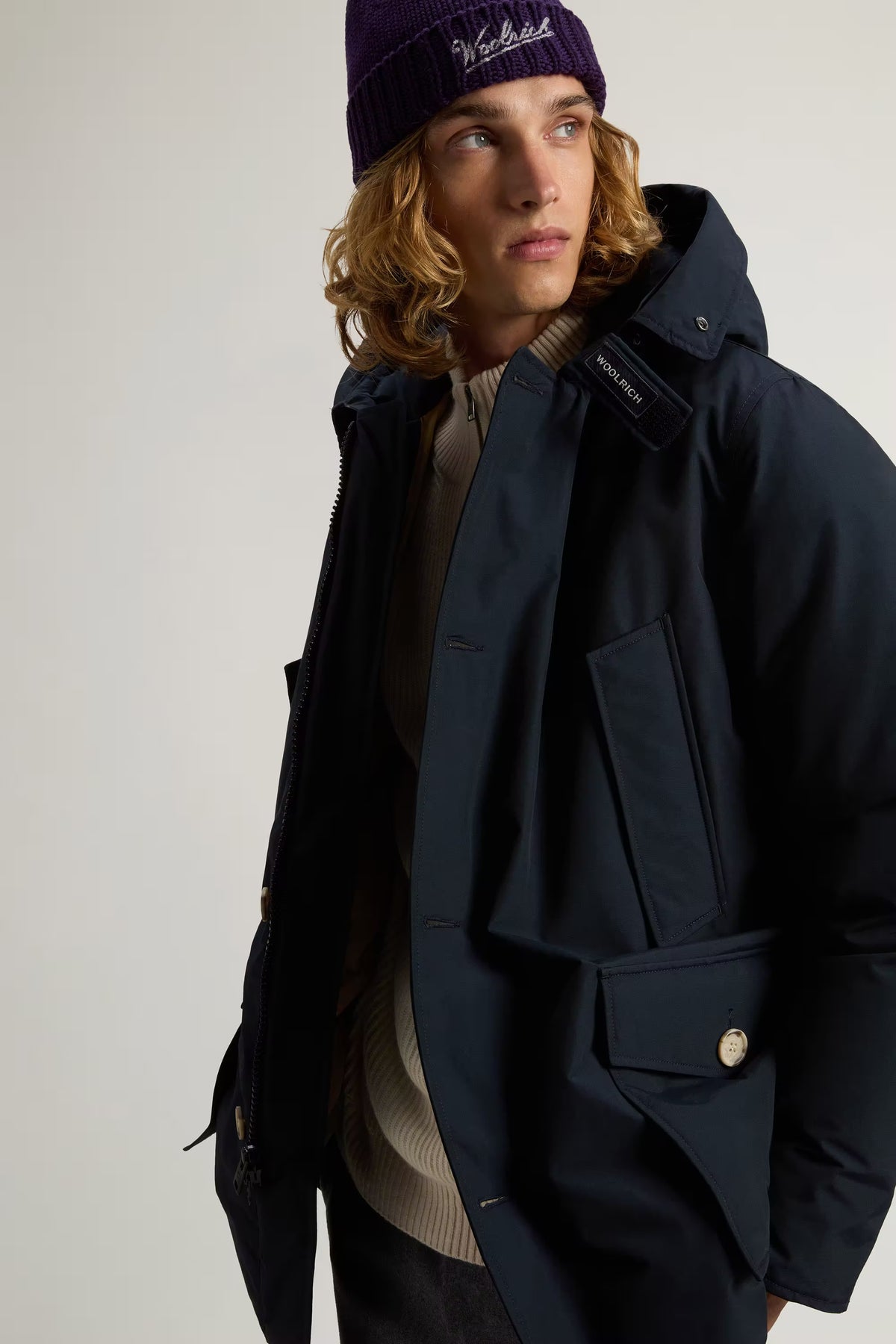 Mann Arctic Detachable Fur Parka Melton Blue