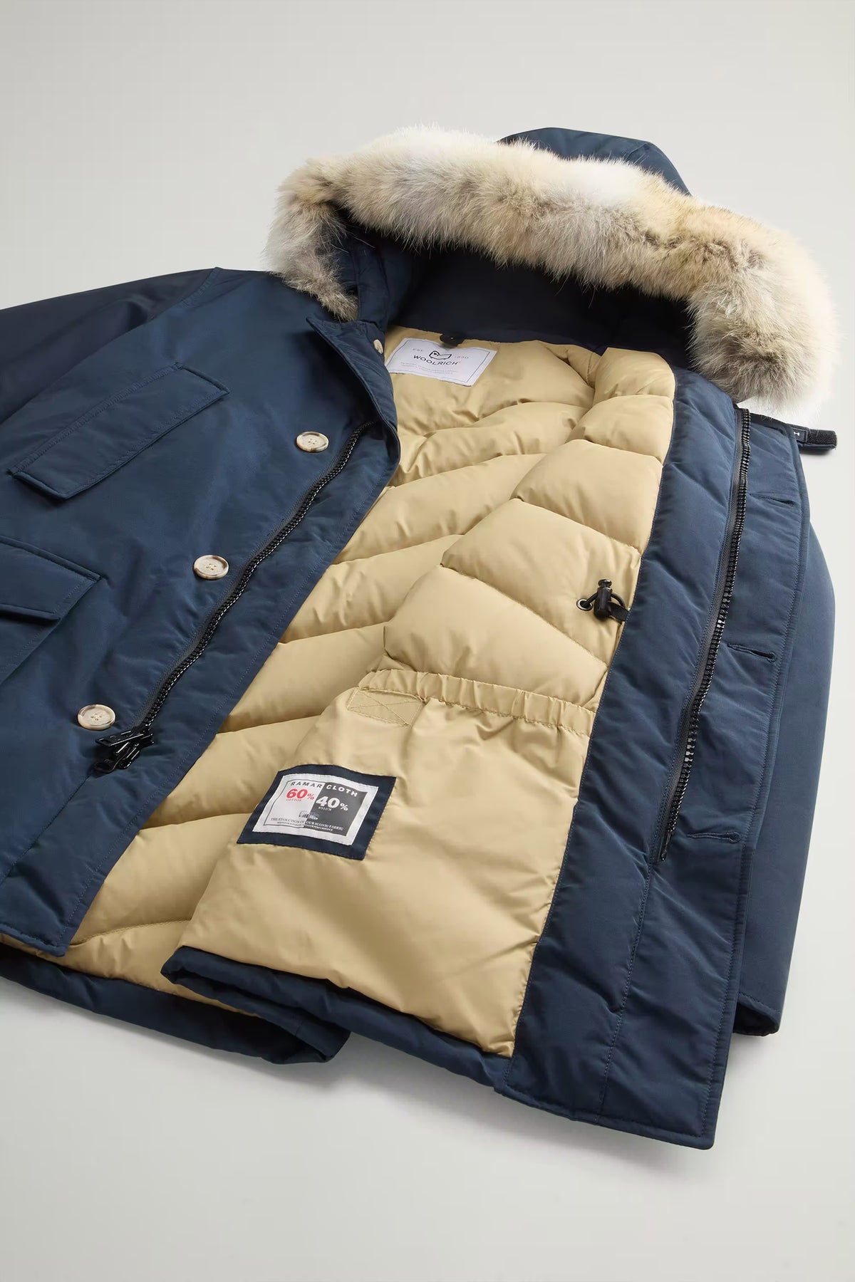 Mann Arctic Detachable Fur Parka Melton Blue