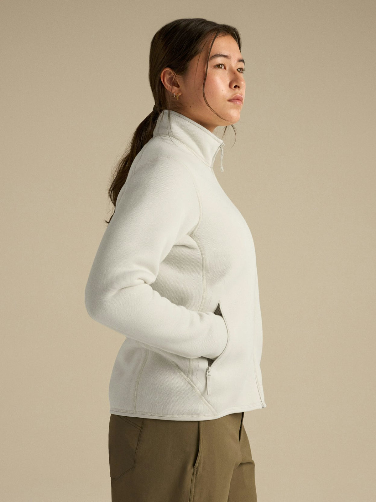 Cardigan Covert Feminino Arc Silk Heather/Salt