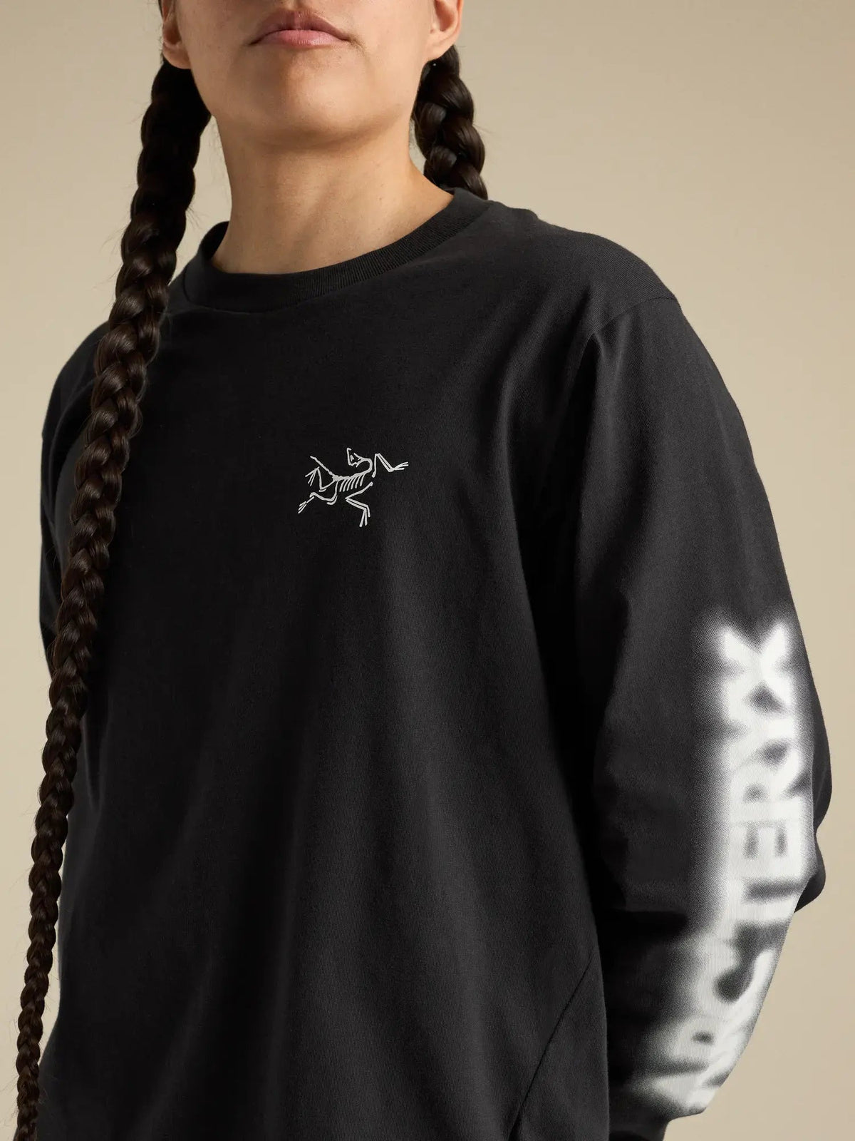 Herr Kragg Cotton Dream State långärmad T‑shirt svart/vit