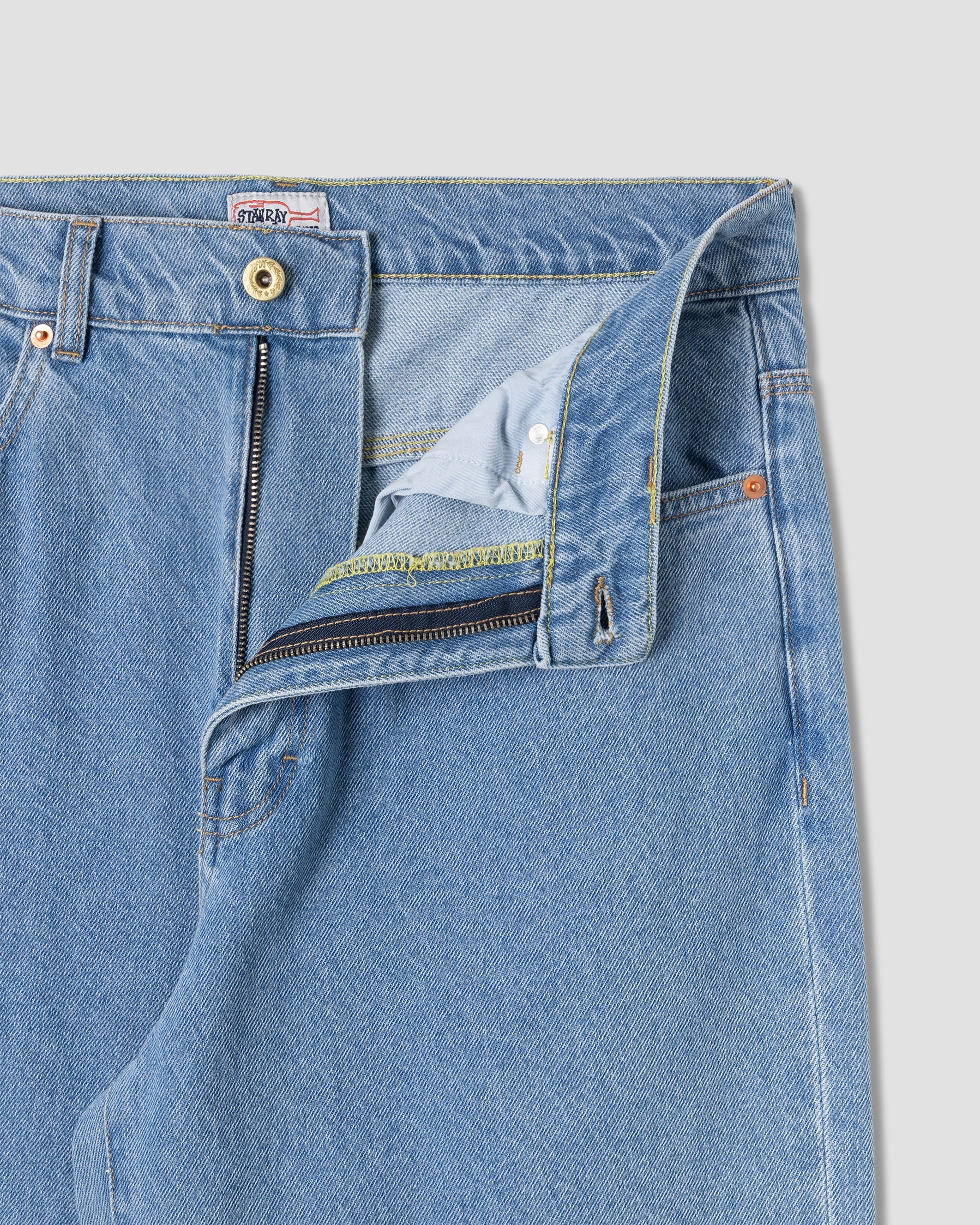 Pantaloni Wide 5 Uomo Mid Stone Denim