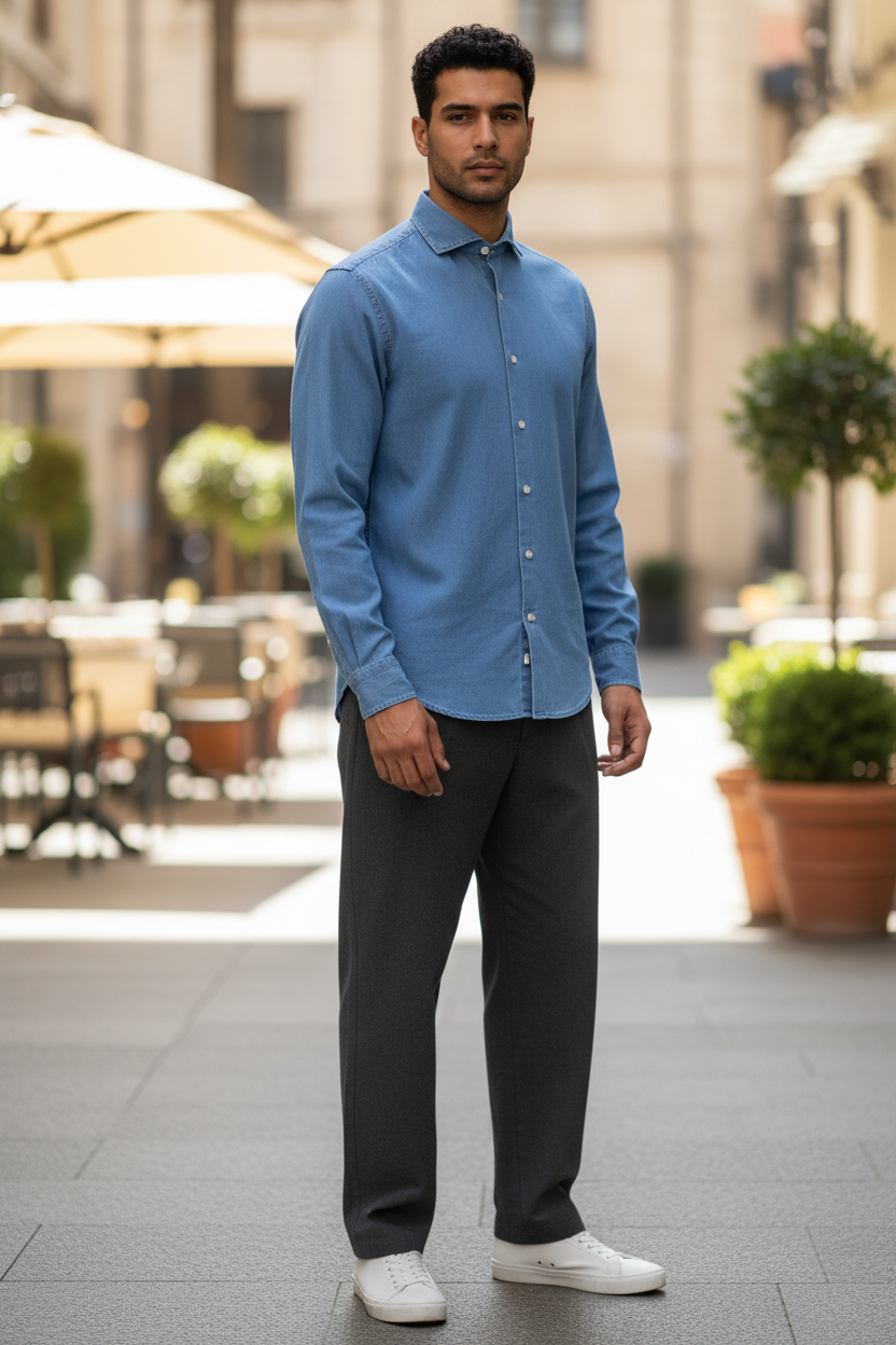 Chemise Simo Unico Homme Dusty Blue