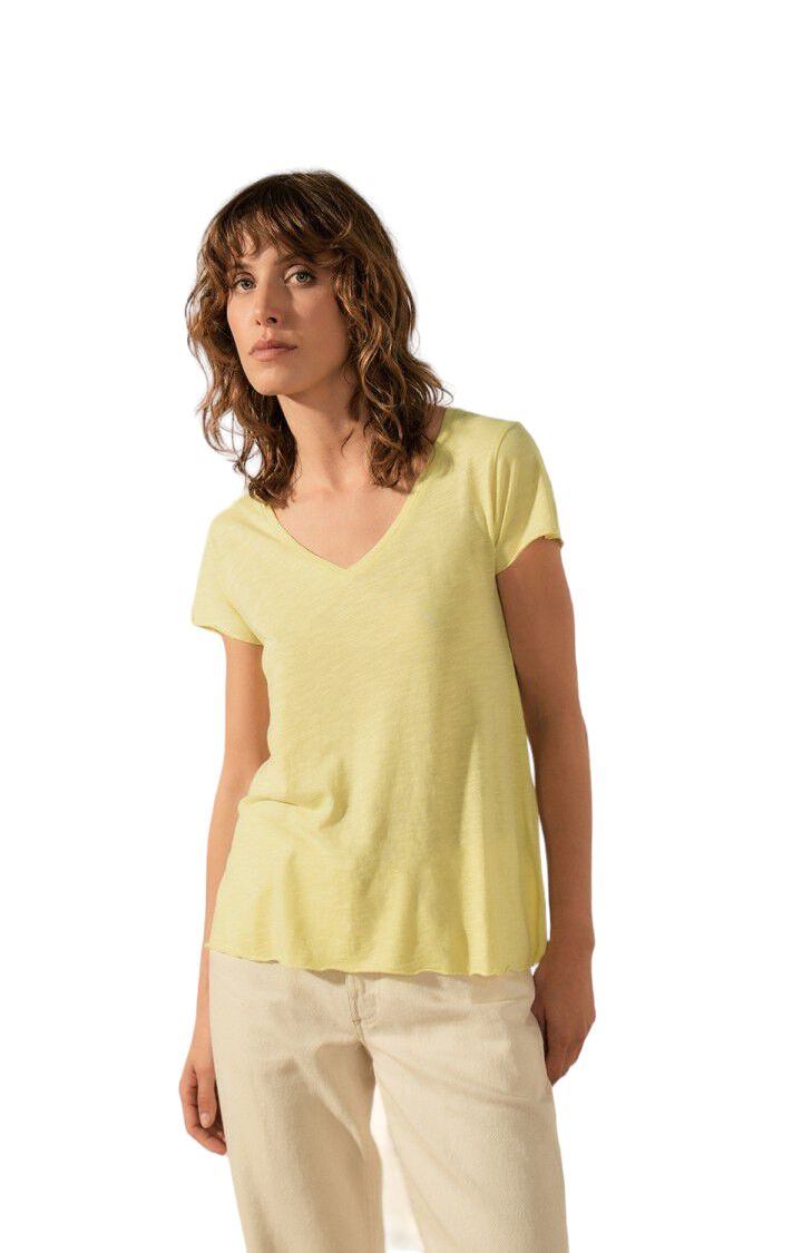 American Vintage | T-shirt Jacksonville V Donna Vintage Pistachio - Fabbrica Ski Sises