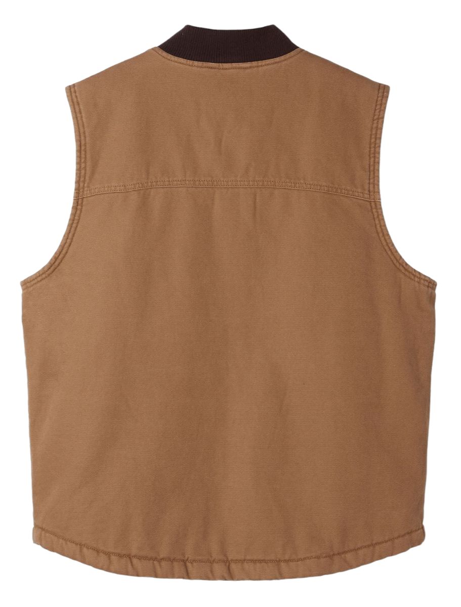 Men's Duck Canvas Vest Stone Washed Brown 