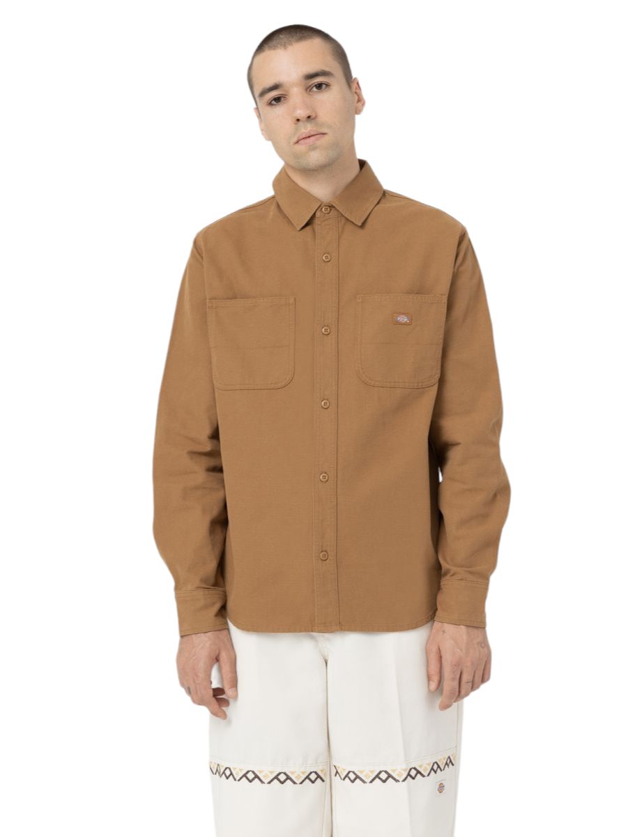 Men's Duck Canvas Shirt Stone Washed Brown 