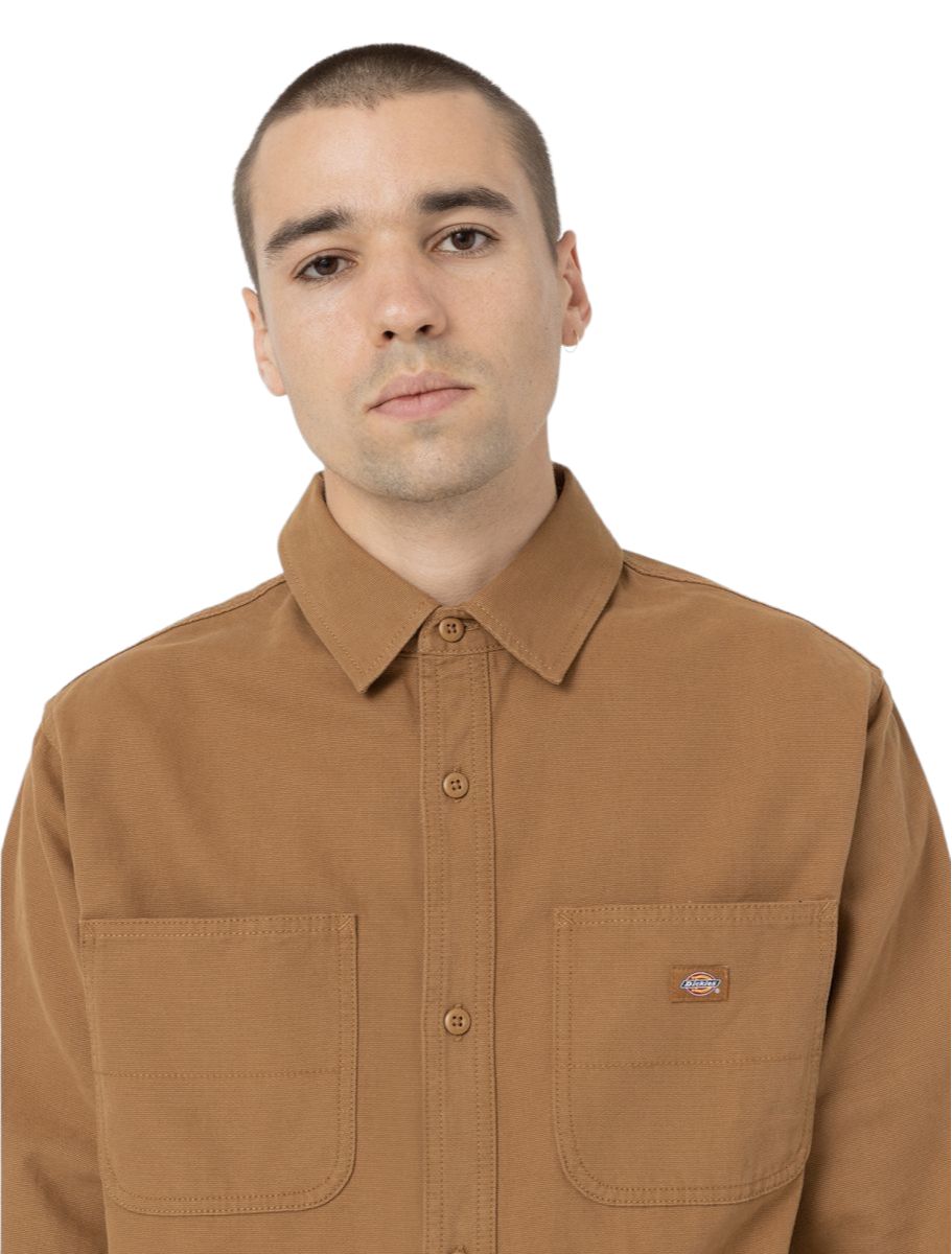 Men's Duck Canvas Shirt Stone Washed Brown 