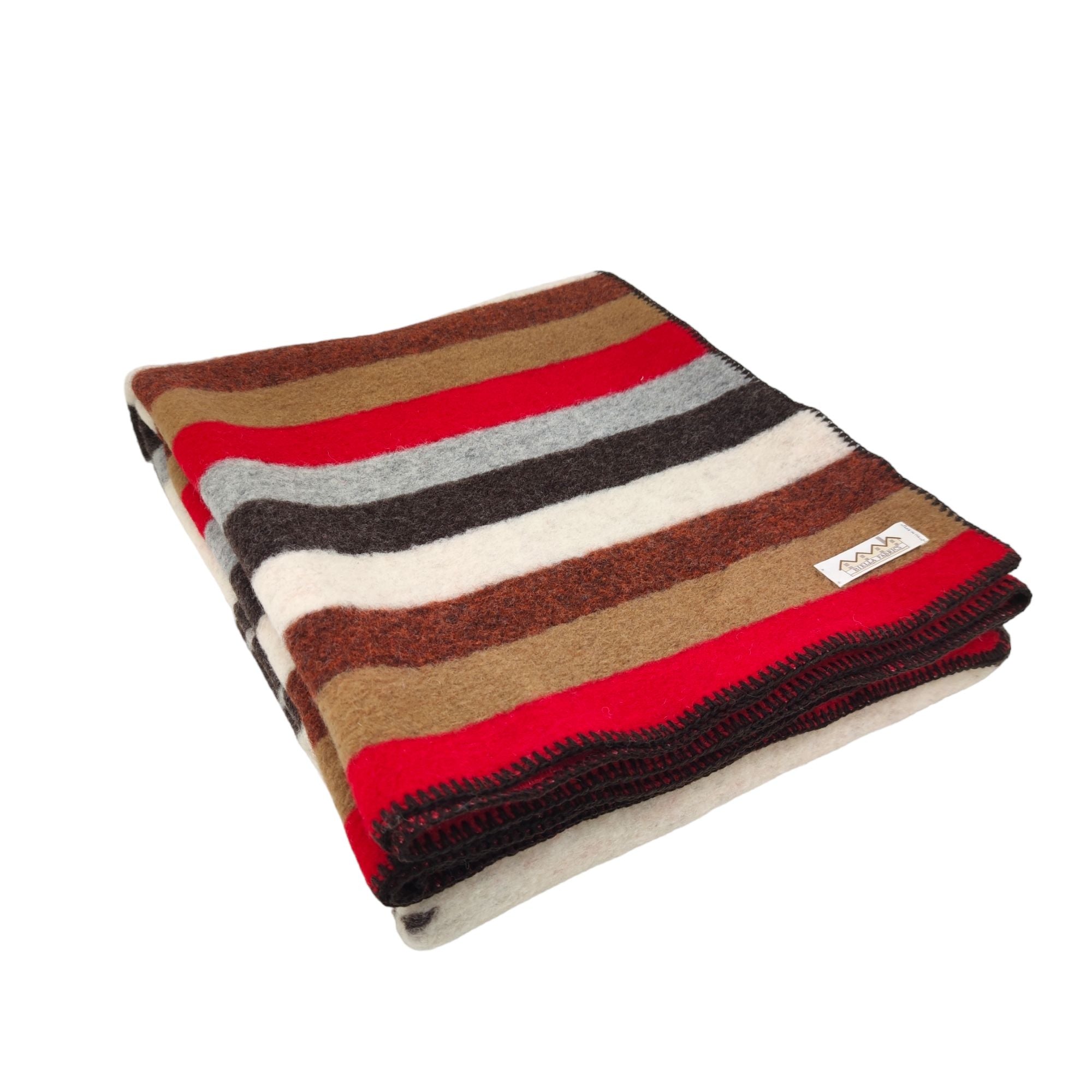 Biella Fabrics | Coperta Cheyenne Narural/Red Indian - Fabbrica Ski Sises