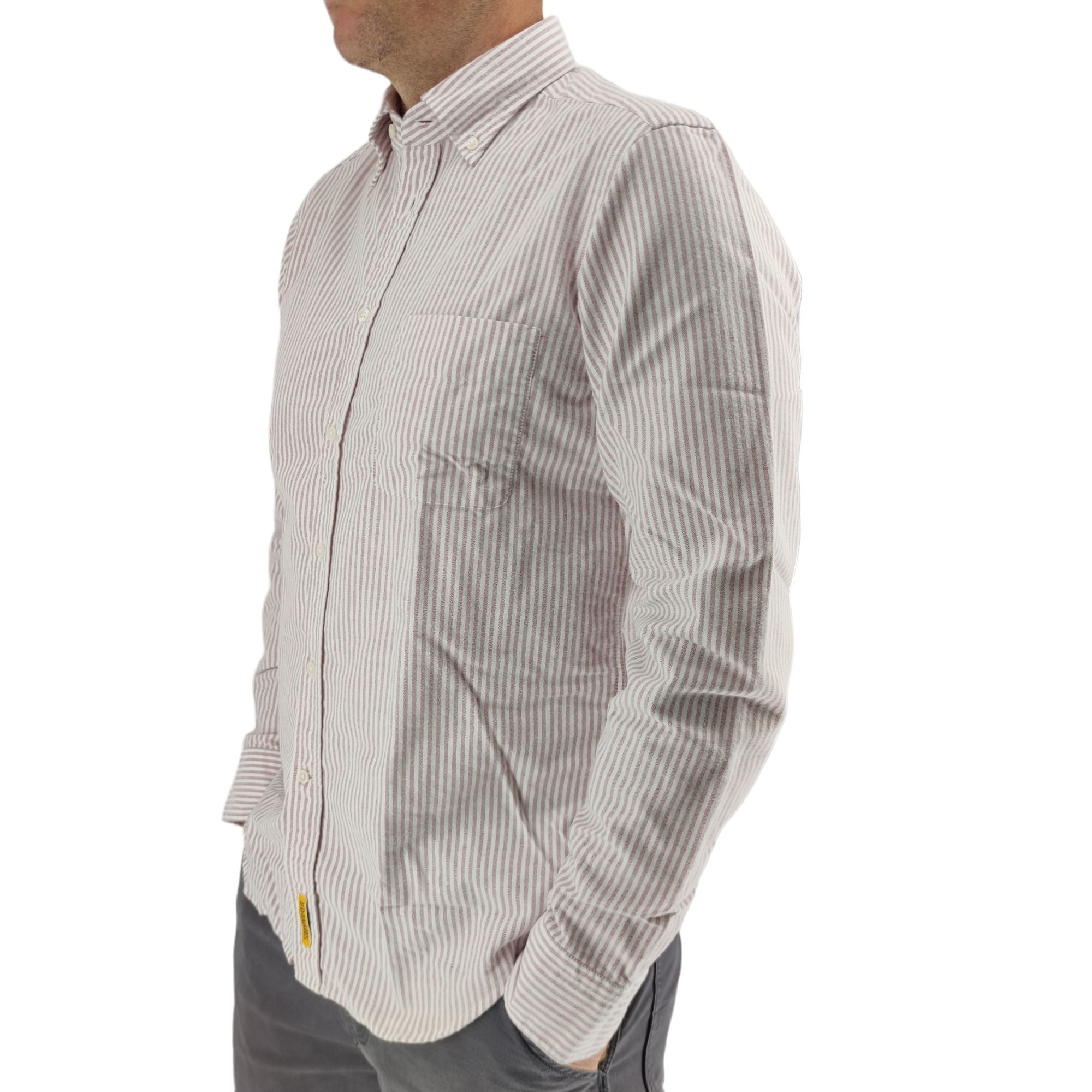 Men's Bradford Flanella Shirt Bordeaux/White 