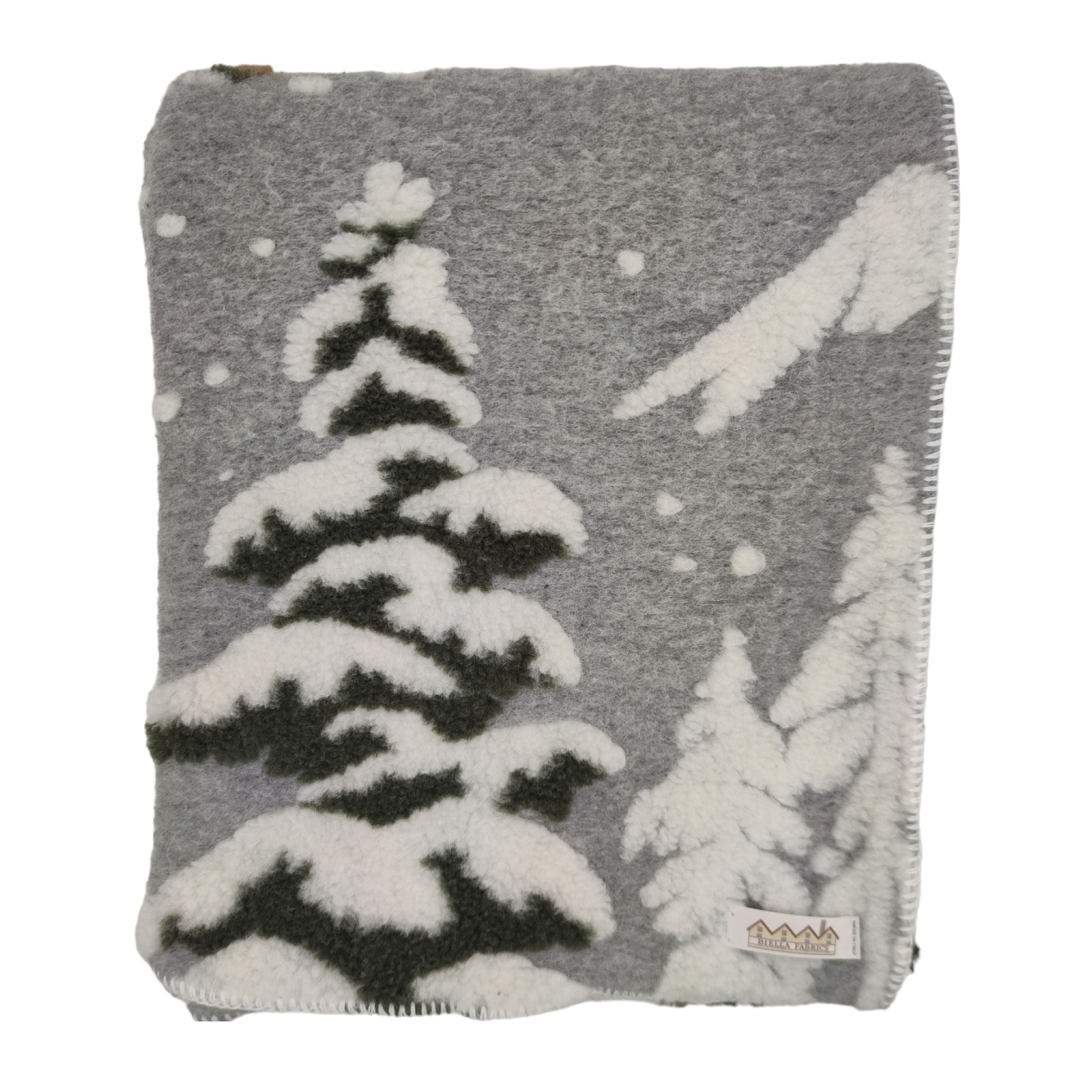 Biella Fabrics | Coperta Foresta Ardesia/White - Fabbrica Ski Sises