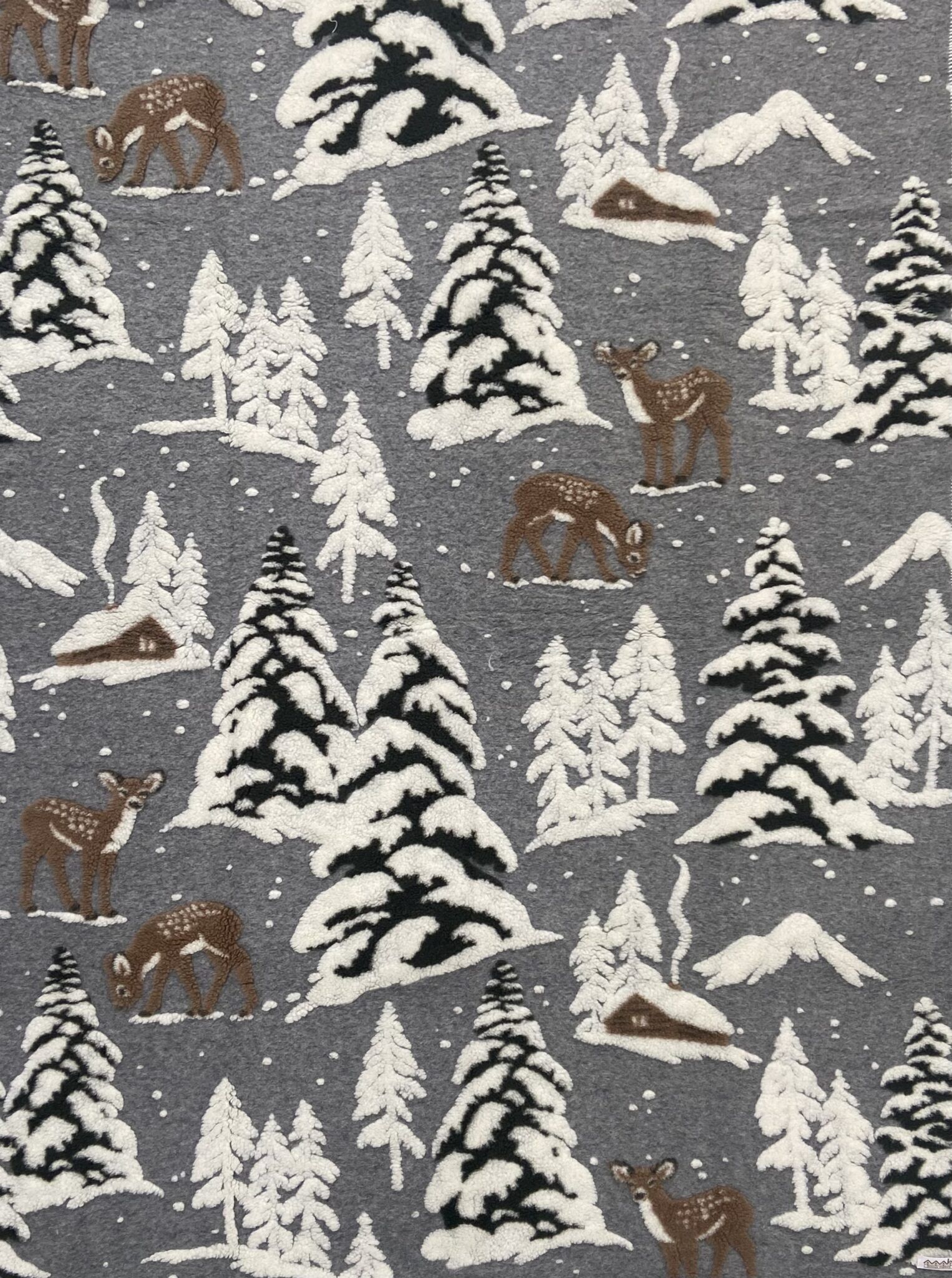 Biella Fabrics | Coperta Foresta Ardesia/White - Fabbrica Ski Sises