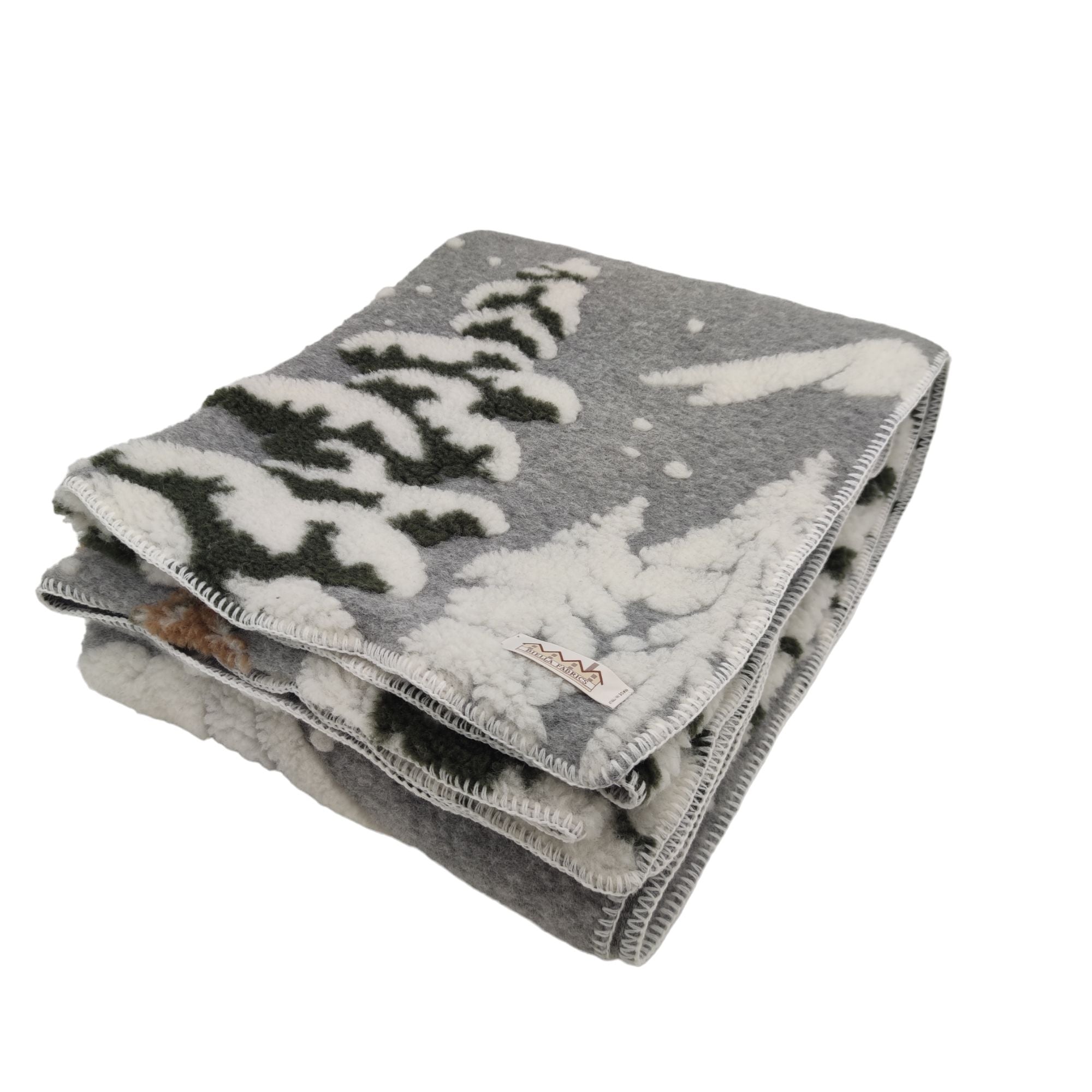 Biella Fabrics | Coperta Foresta Ardesia/White - Fabbrica Ski Sises