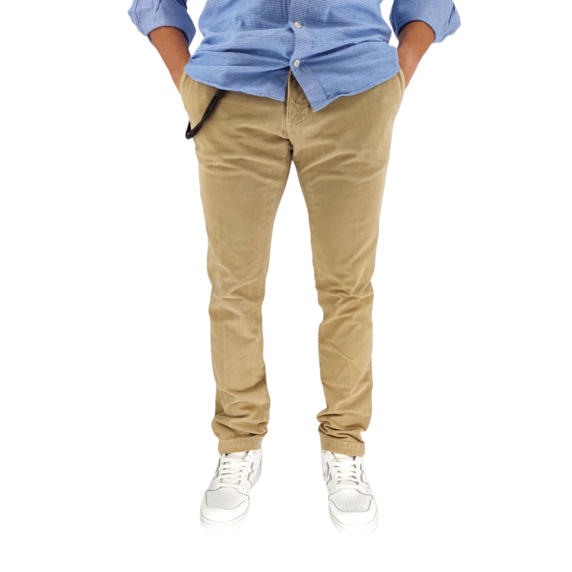 Modfitter | Pantaloni Carnaby Velvet Uomo Stone - Fabbrica Ski Sises