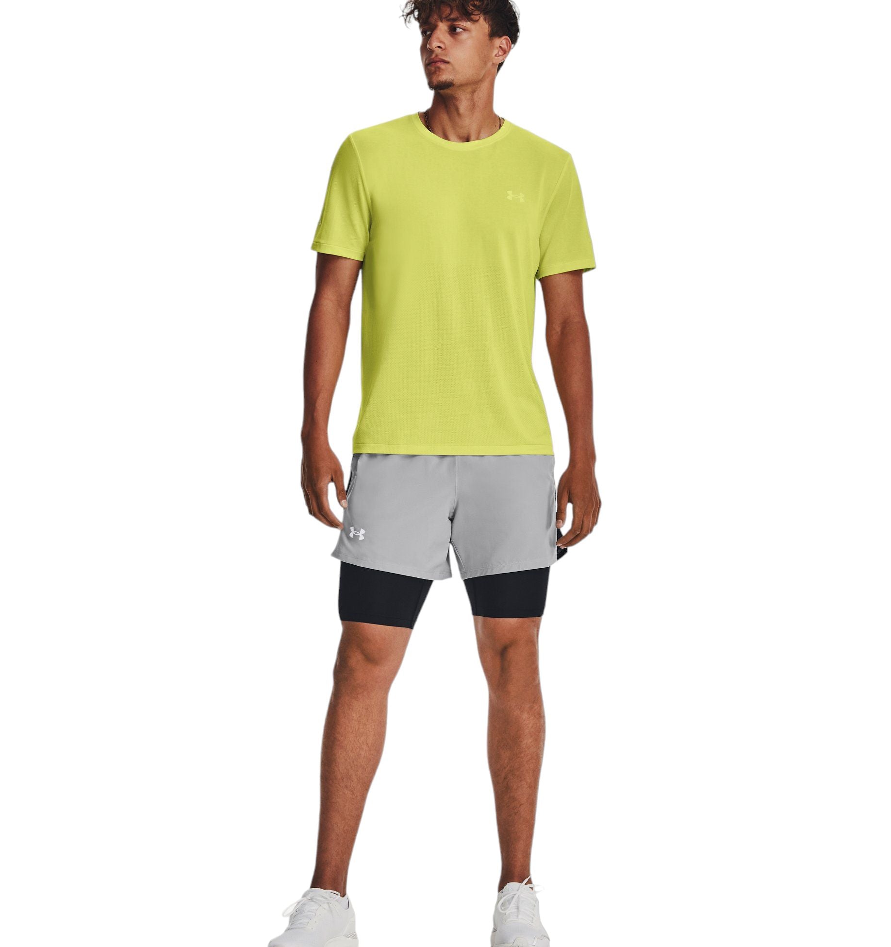 Men's Seamless Stride T-shirt Lime Yellow/Reflective 