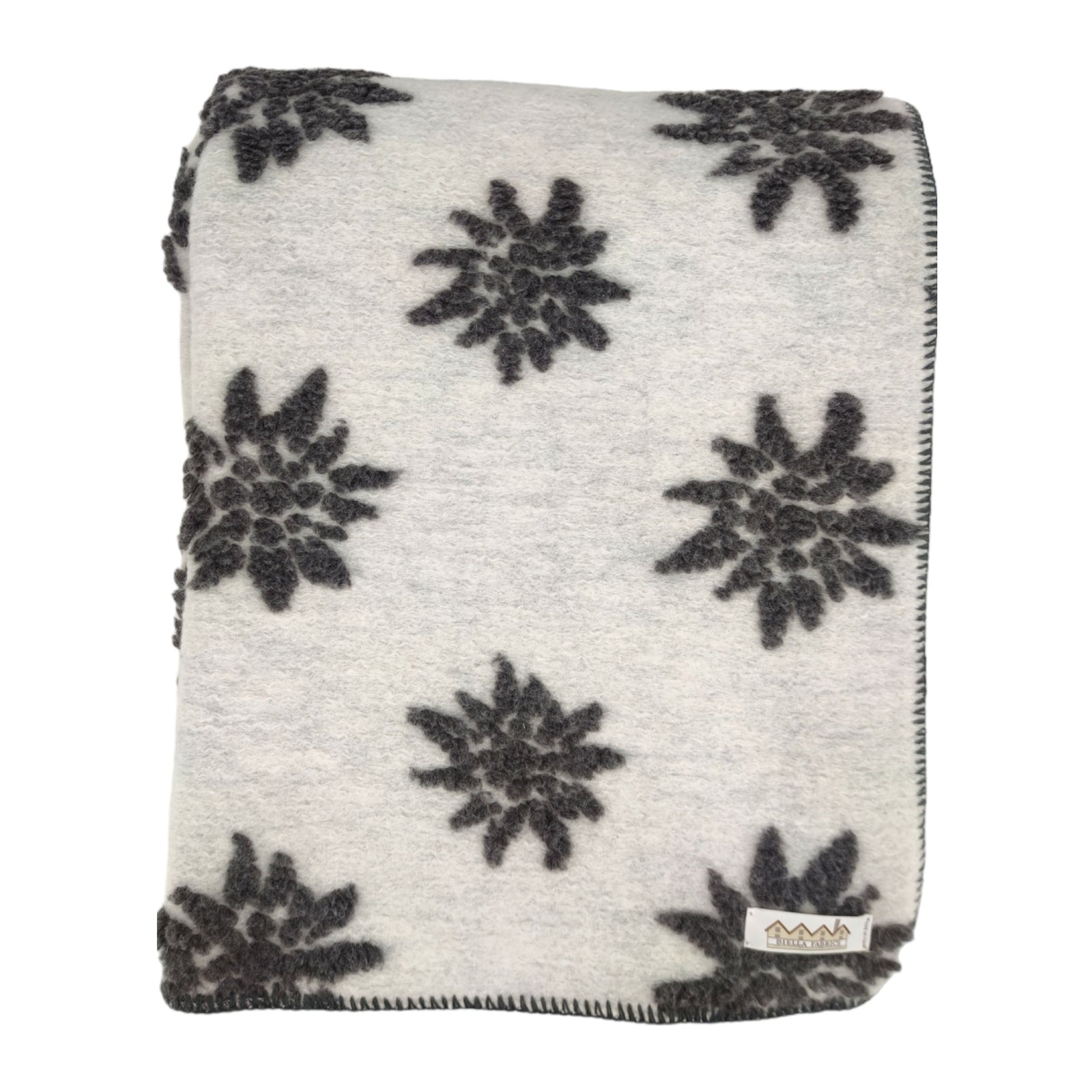 Biella Fabrics | Coperta Stella Bianco/Ardesia - Fabbrica Ski Sises