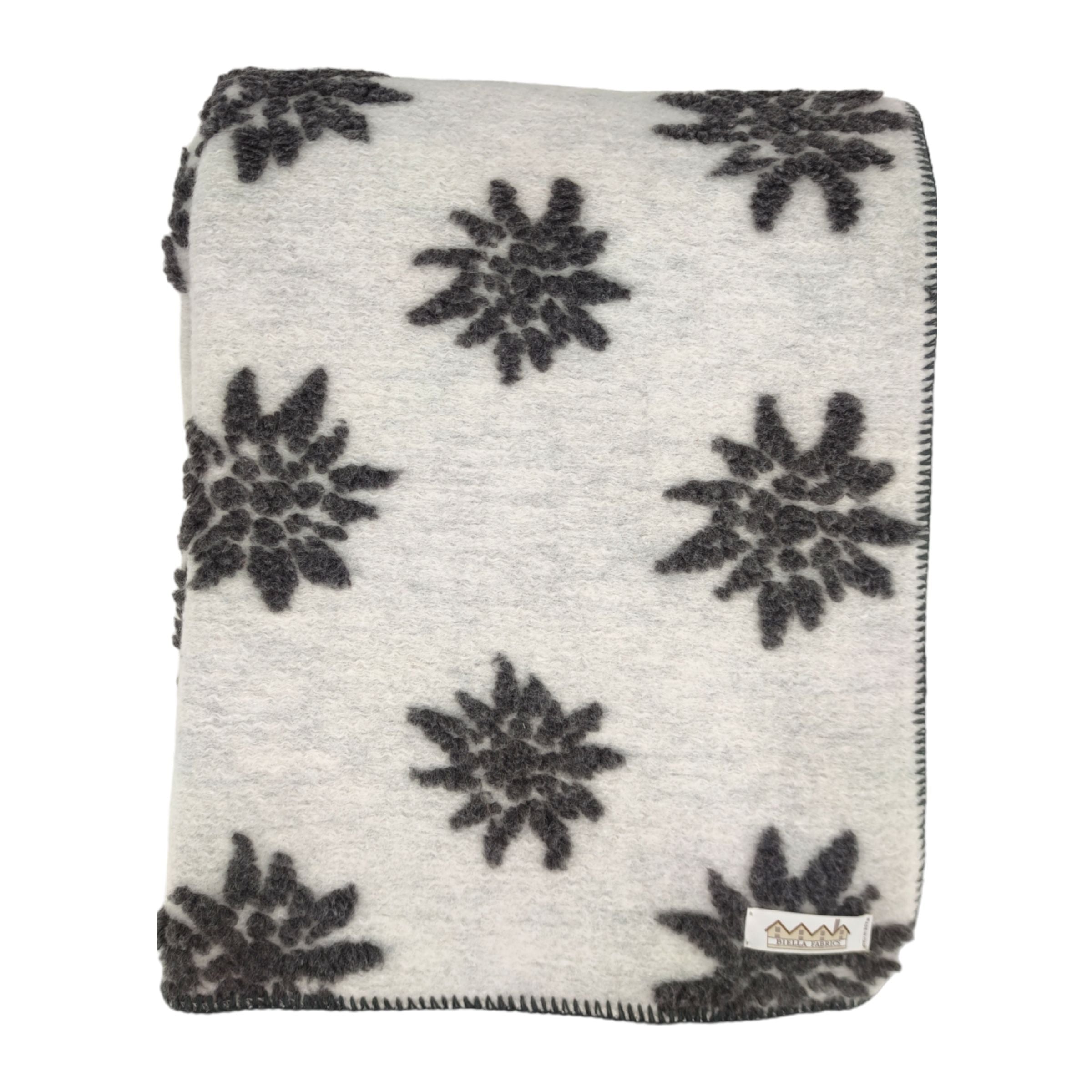 Biella Fabrics | Coperta Stella Bianco/Ardesia - Fabbrica Ski Sises