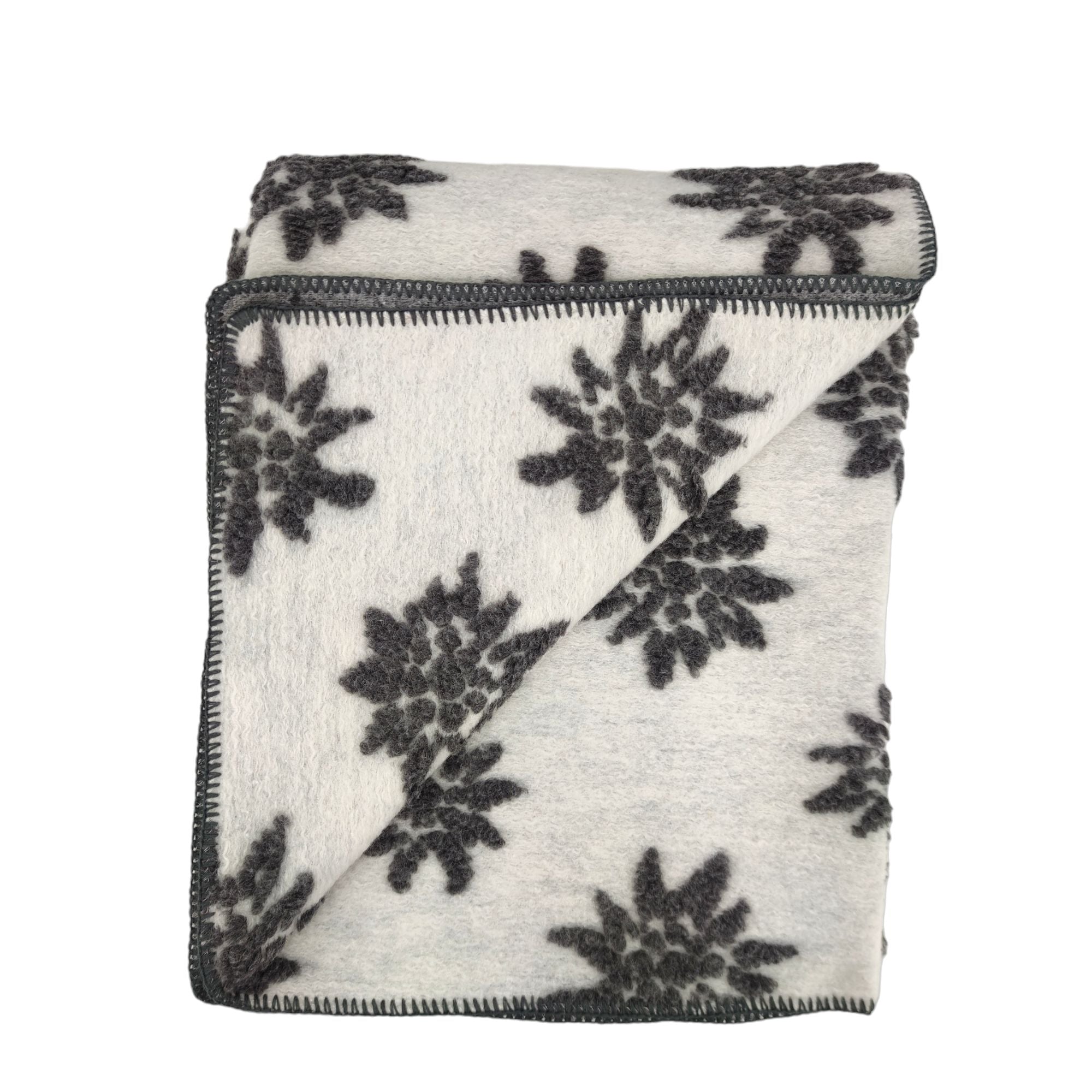 Biella Fabrics | Coperta Stella Bianco/Ardesia - Fabbrica Ski Sises