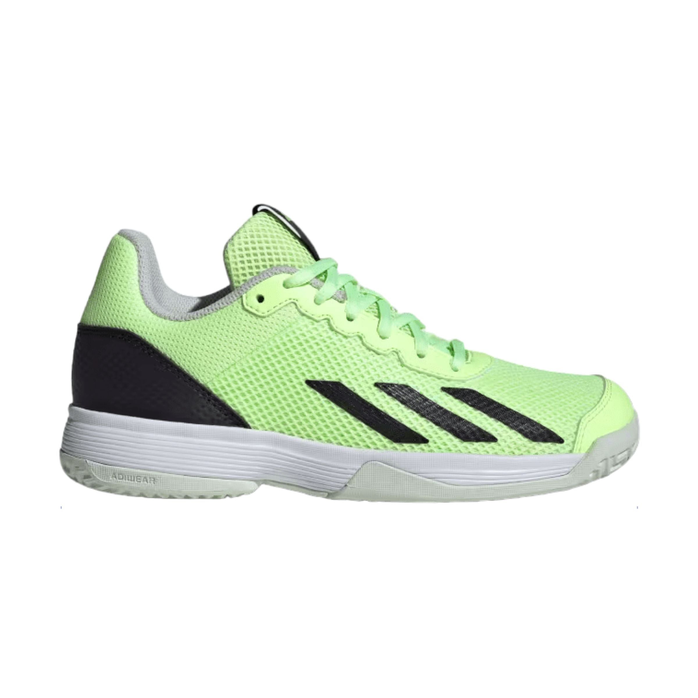 Junior Courtflash Tennis Shoes Green Spark/Aurora Black/Lucid Lemon 
