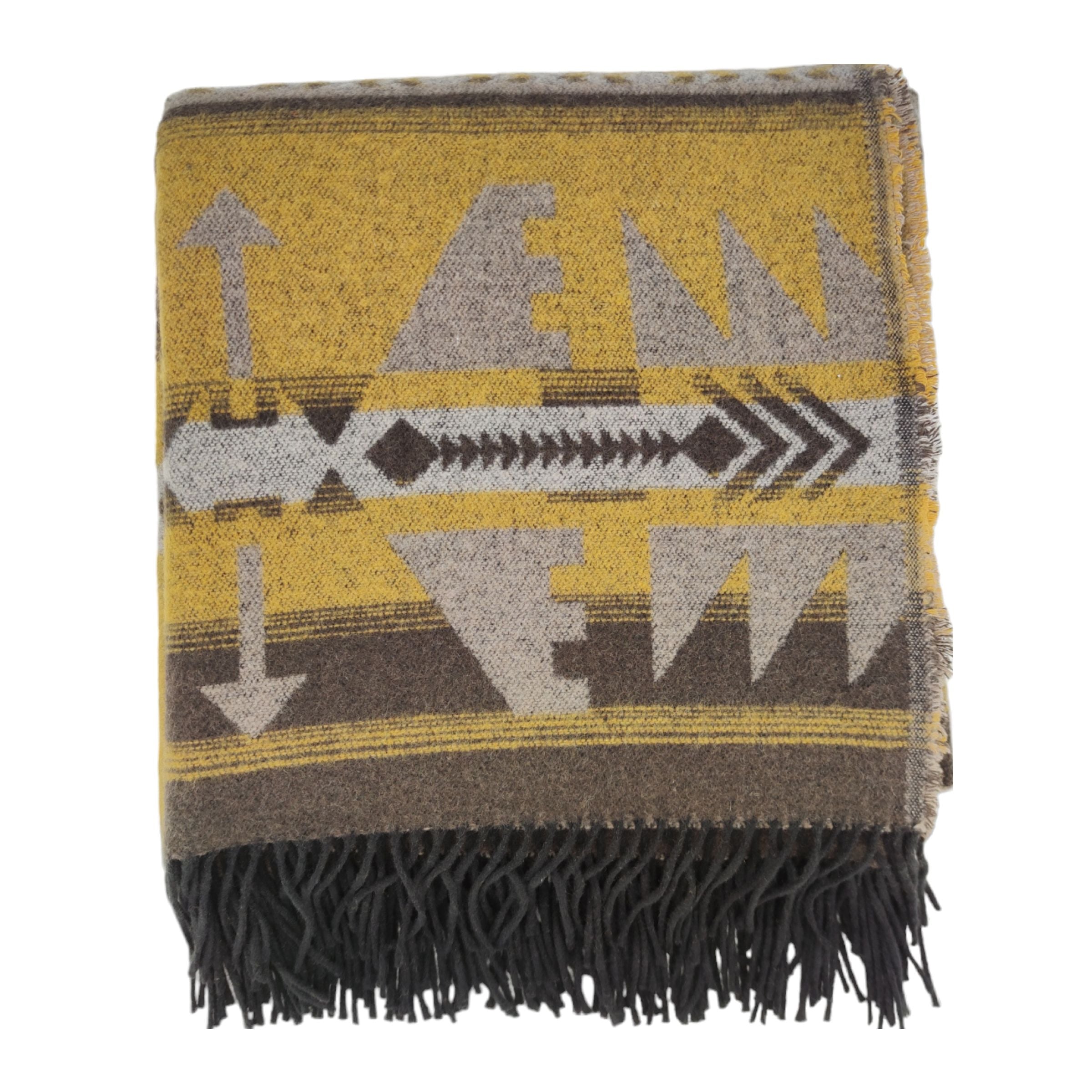 Biella Fabrics | Coperta Yellowstone Mustard - Fabbrica Ski Sises