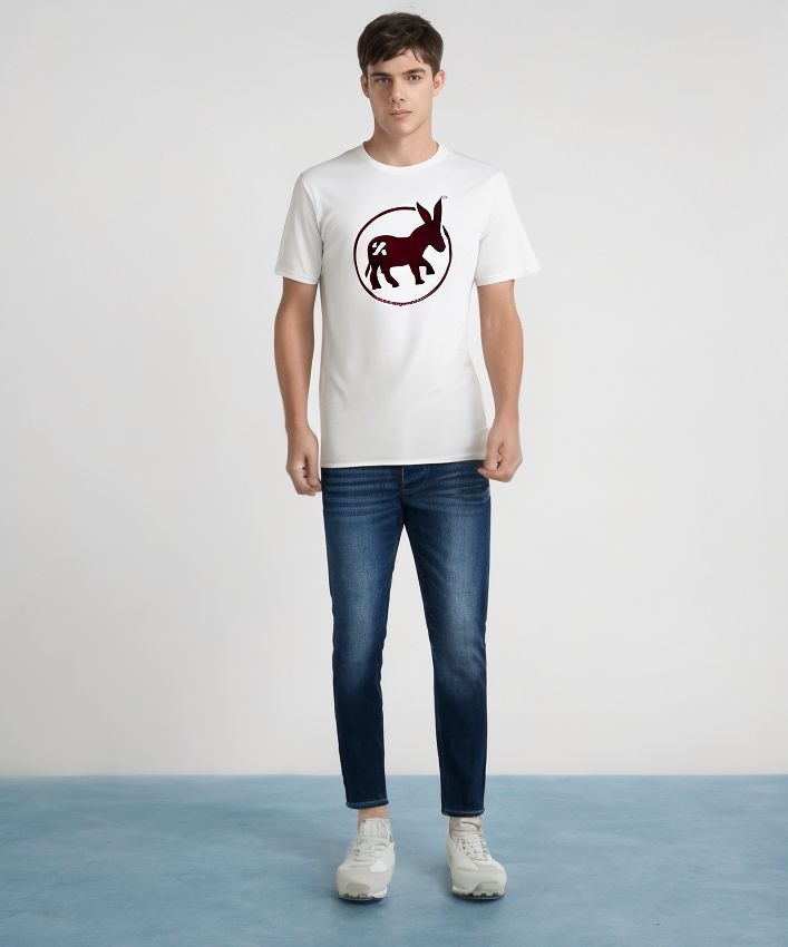 T-shirt Circle Logo Uomo White/Bordeaux