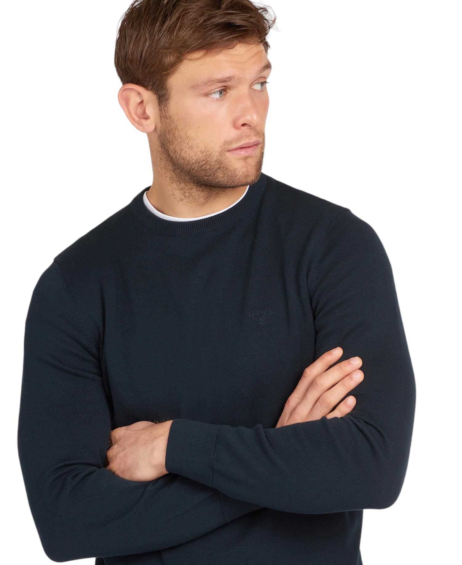 Men's Pima Cotton Crew Neck Sweater Navy 