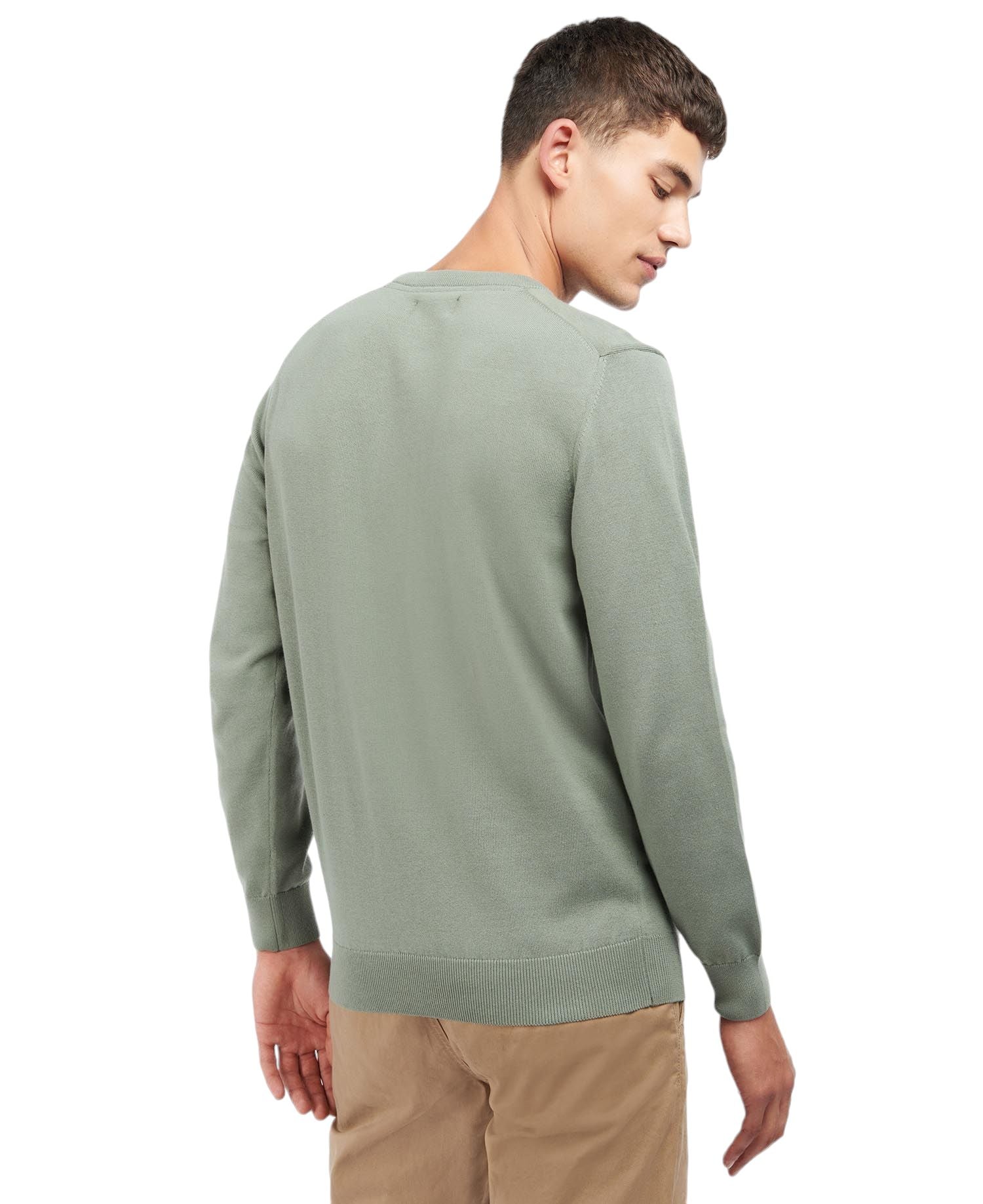 Barbour | Maglia Pima Cotton Crew Neck Uomo Agave Green - Fabbrica Ski Sises