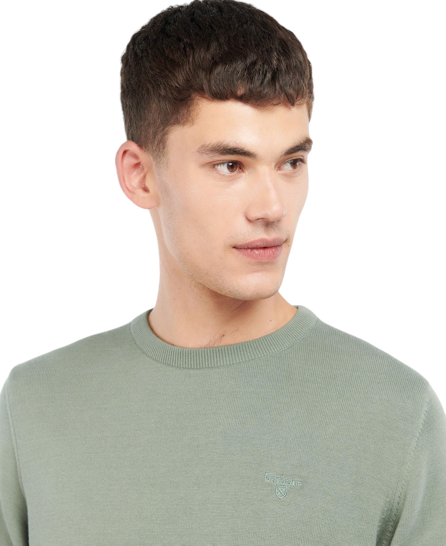 Barbour | Maglia Pima Cotton Crew Neck Uomo Agave Green - Fabbrica Ski Sises