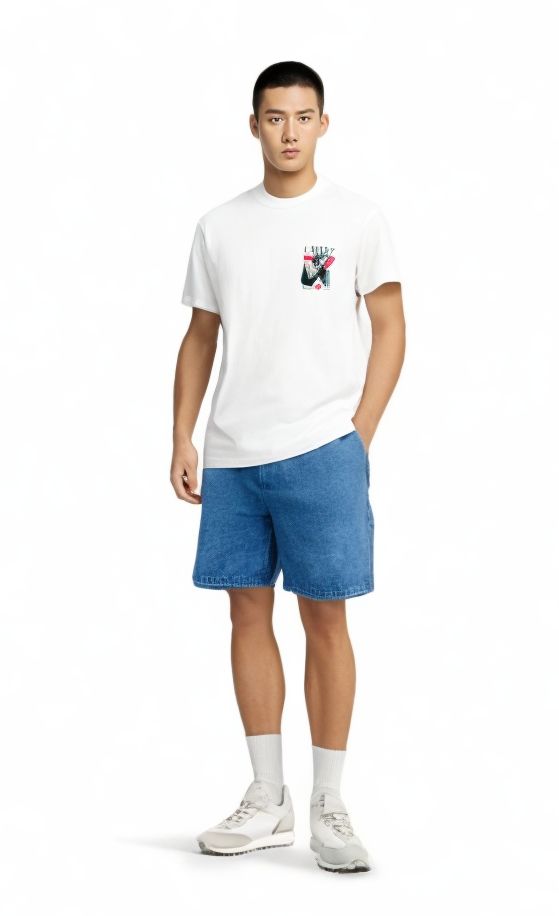 Obey | Pantaloncini Easy Denim Carpenter Uomo Light Indigo - Fabbrica Ski Sises