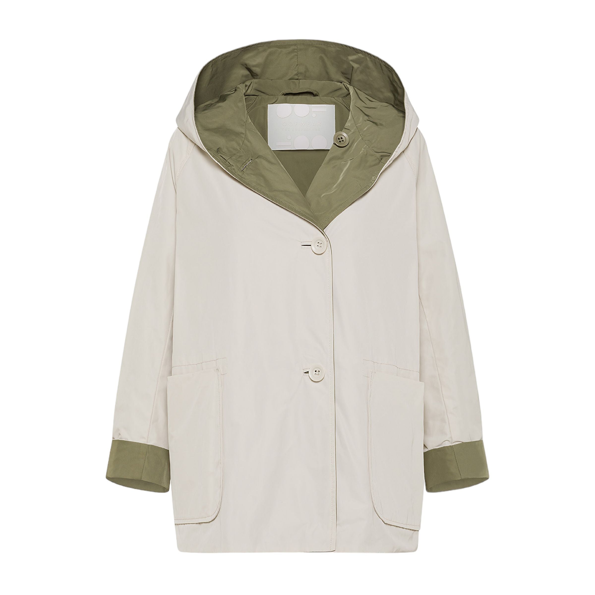 Giacca Reversible Donna Cream/Army Green