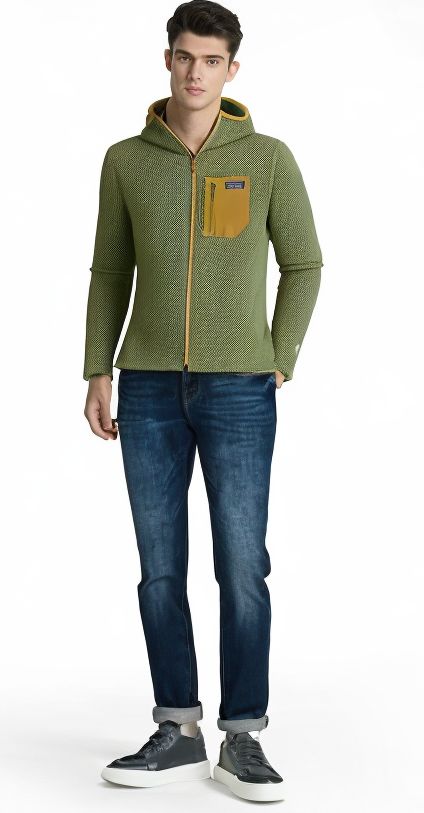 Men's R1 Air Full-Zip Hoody Sweater Buckhorn Green 