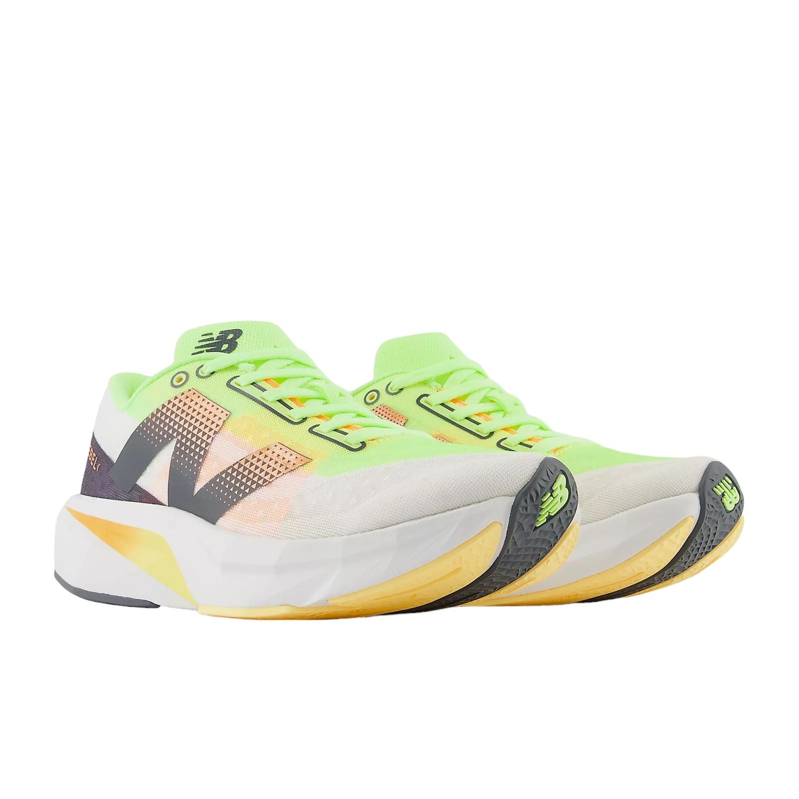 Men's FuelCell Rebel v4 Shoes White/Bleached Lime/Hot Mango 