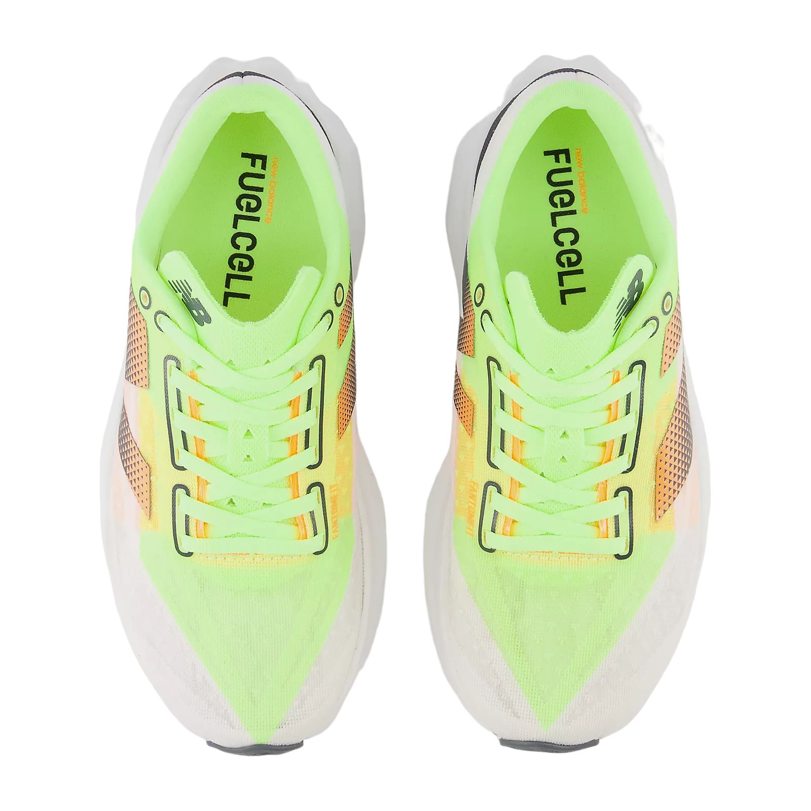 Women's FuelCell Rebel v4 Shoes White/Bleached Lime/Hot Mango 