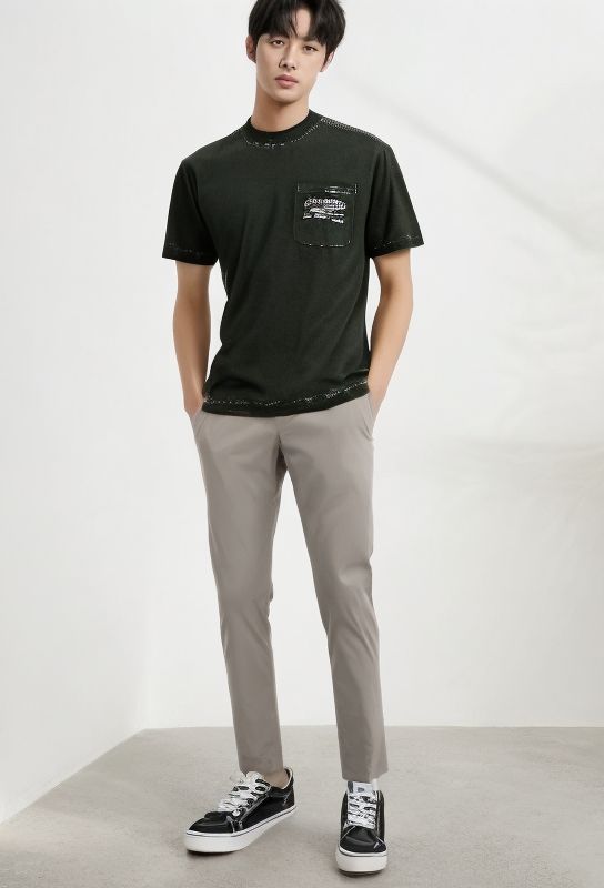 Men's Greg Cotton Trousers Grey 