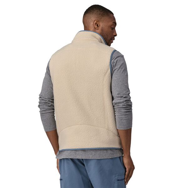 Men's Retro Pile Fleece Vest Dark Natural/Utility Blue 