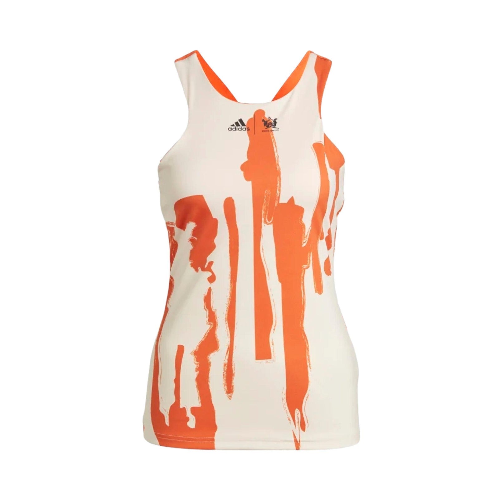 Adidas | Canotta Thebe Magugu New York Y-Back Donna Ecru Tint/Impact Orange - Fabbrica Ski Sises