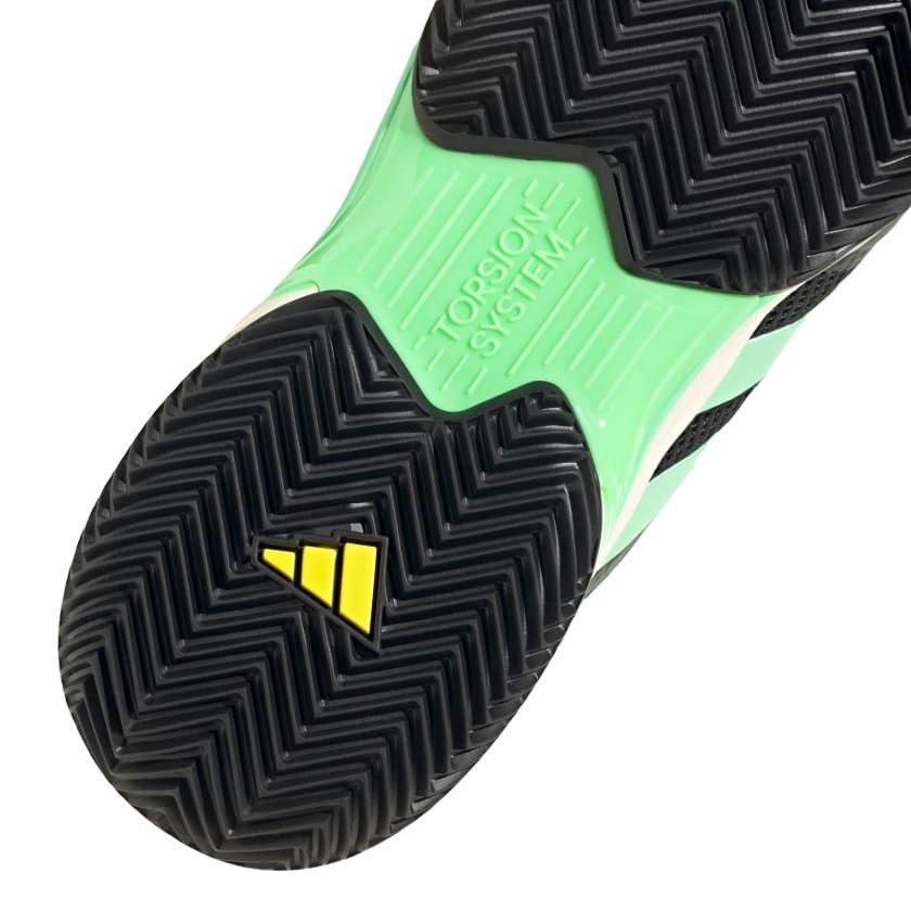 Adidas | Scarpe da Tennis CourtJam Control Clay Uomo Core Black/Beam Green/Beam Yellow - Fabbrica Ski Sises