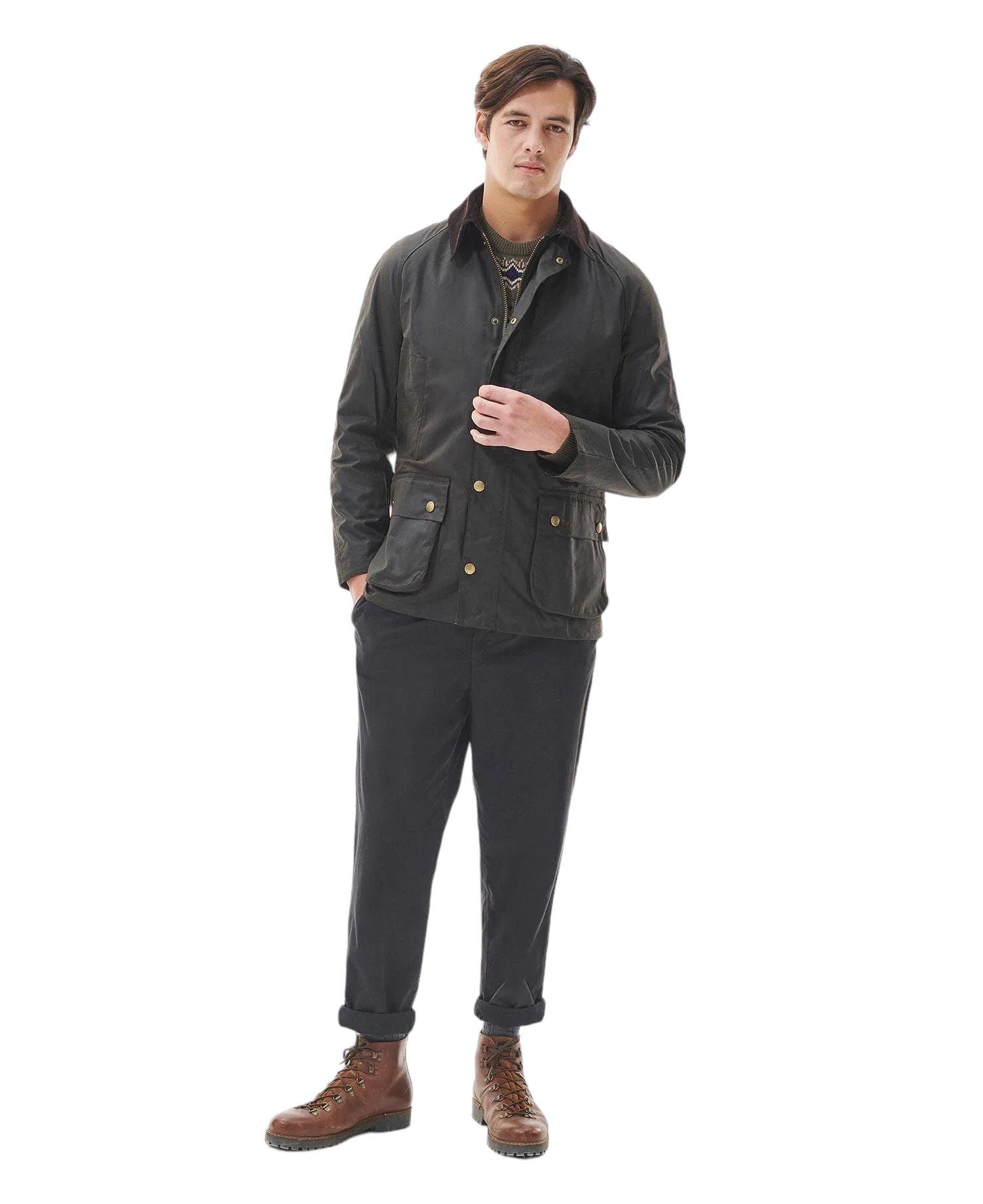 Barbour | Giacca Ashby Wax Uomo Olive Green - Fabbrica Ski Sises