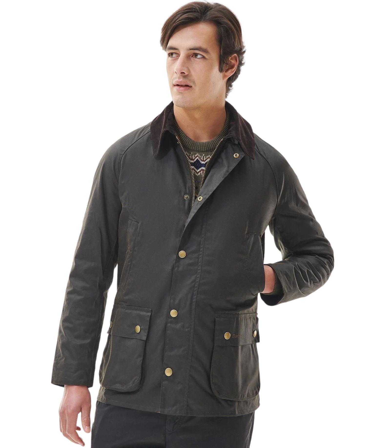 Barbour | Giacca Ashby Wax Uomo Olive Green - Fabbrica Ski Sises