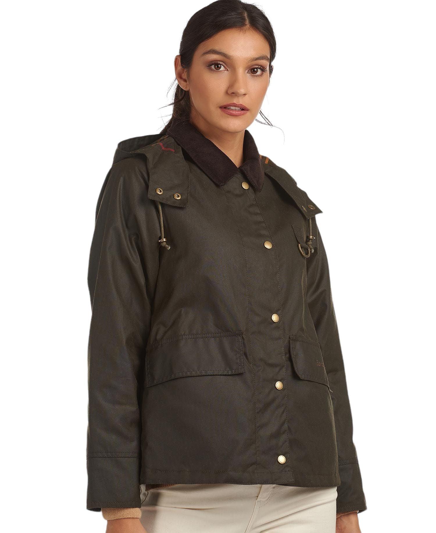 Barbour | Giacca Avon Wax Donna Olive/Classic - Fabbrica Ski Sises