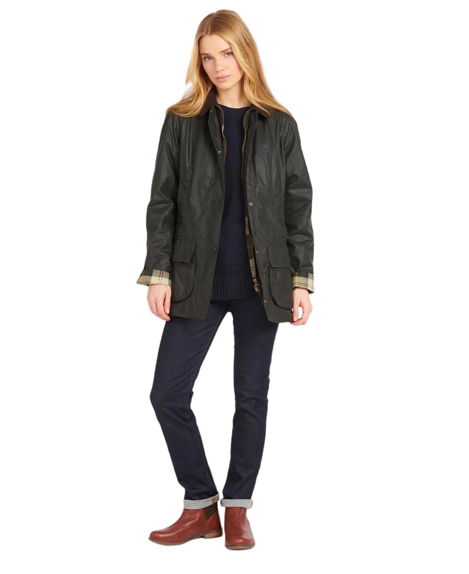 Barbour | Giacca Beadnell Wax Donna Sege - Fabbrica Ski Sises