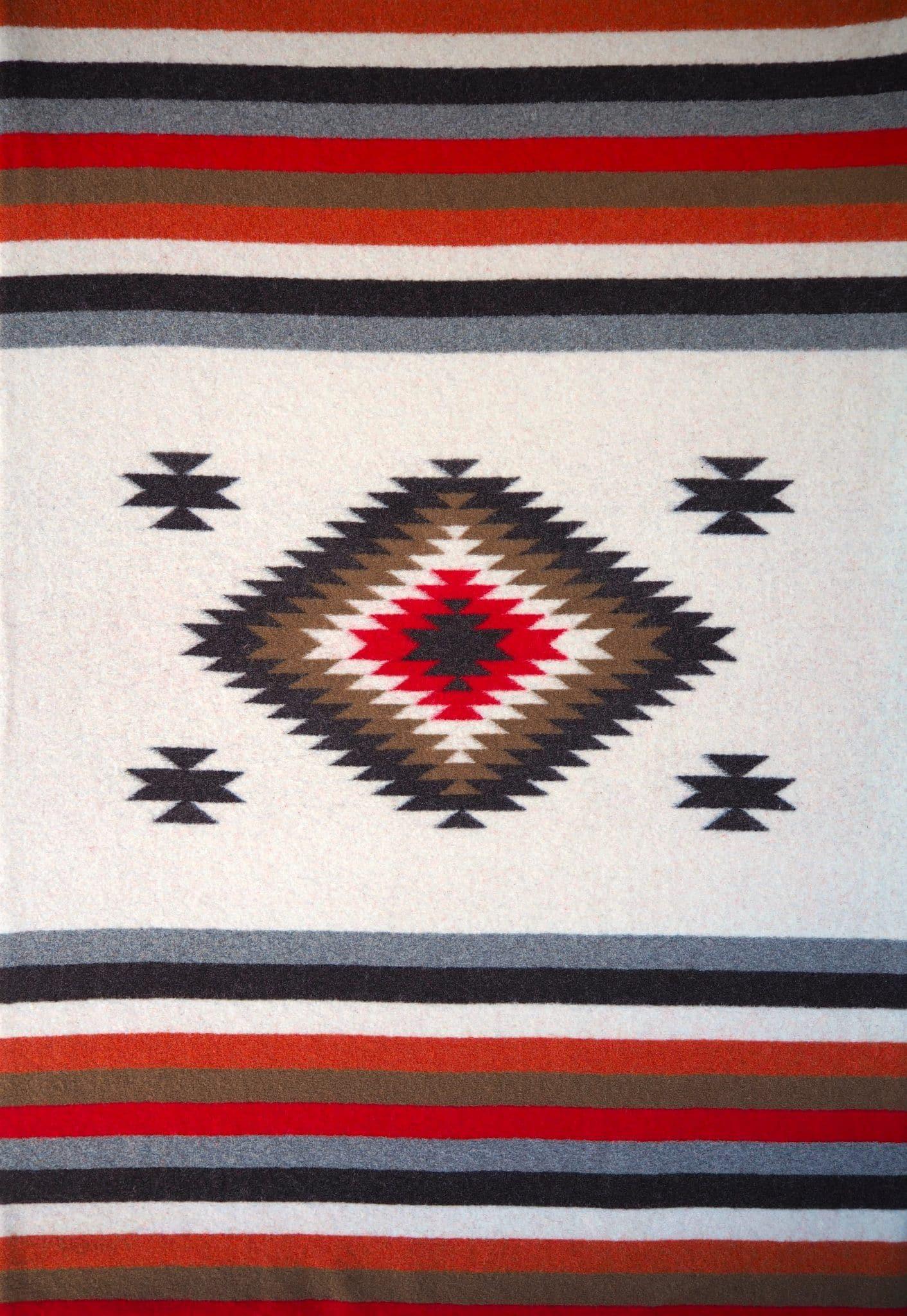 Biella Fabrics | Coperta Cheyenne Natural/Red Indian - Fabbrica Ski Sises