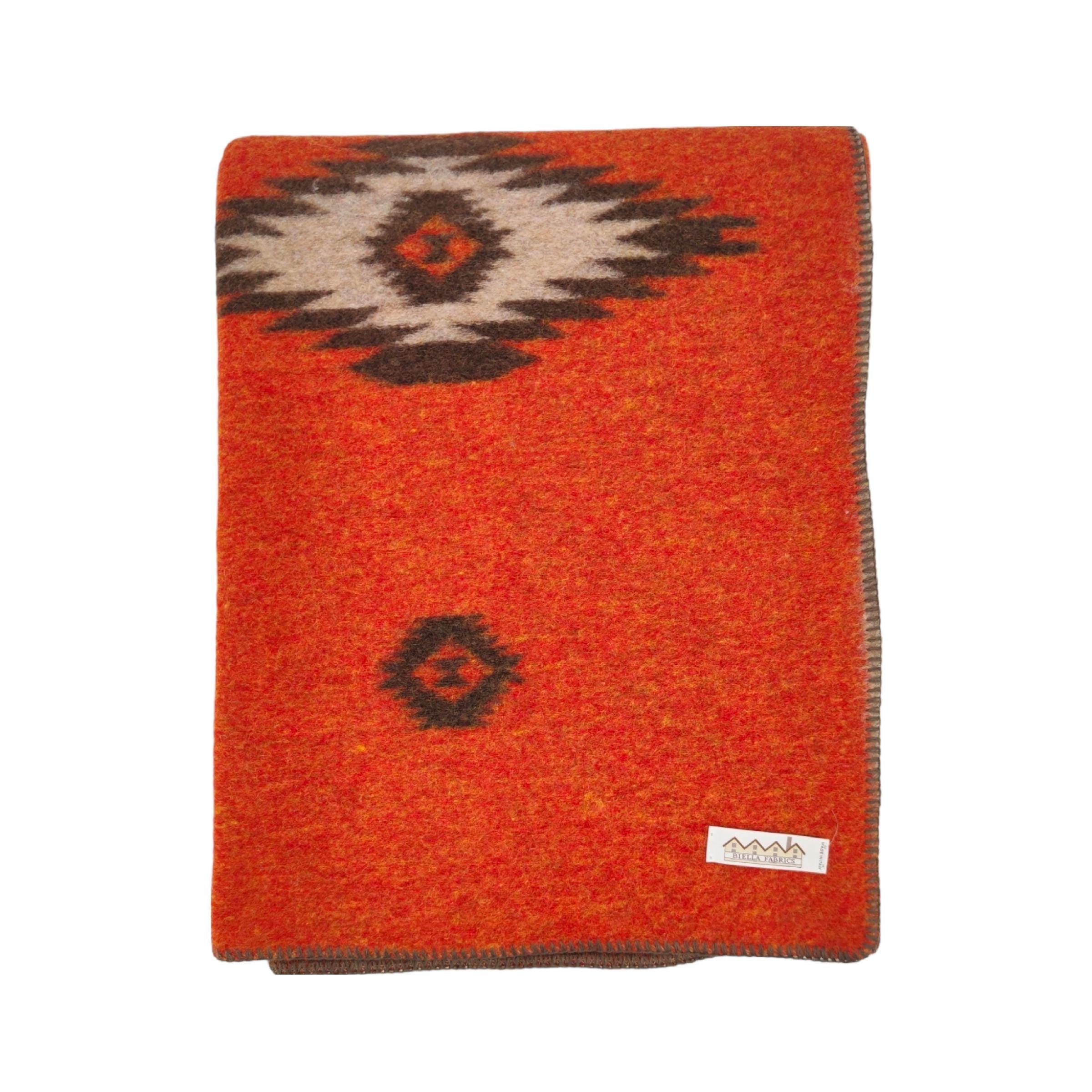Biella Fabrics | Coperta Oregon Orange - Fabbrica Ski Sises