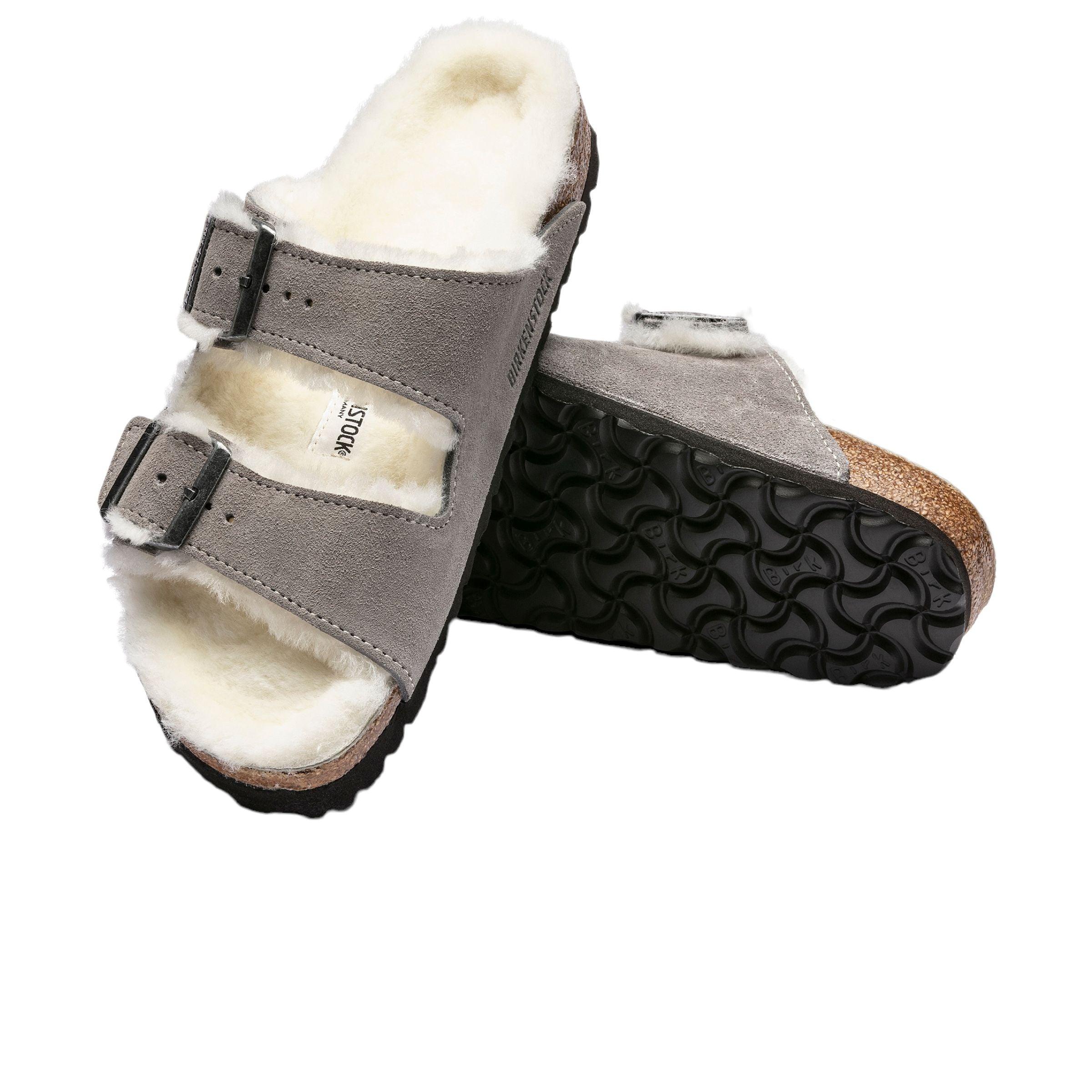 Birkenstock | Sandali Arizona Shearling Donna Stone Coin - Fabbrica Ski Sises